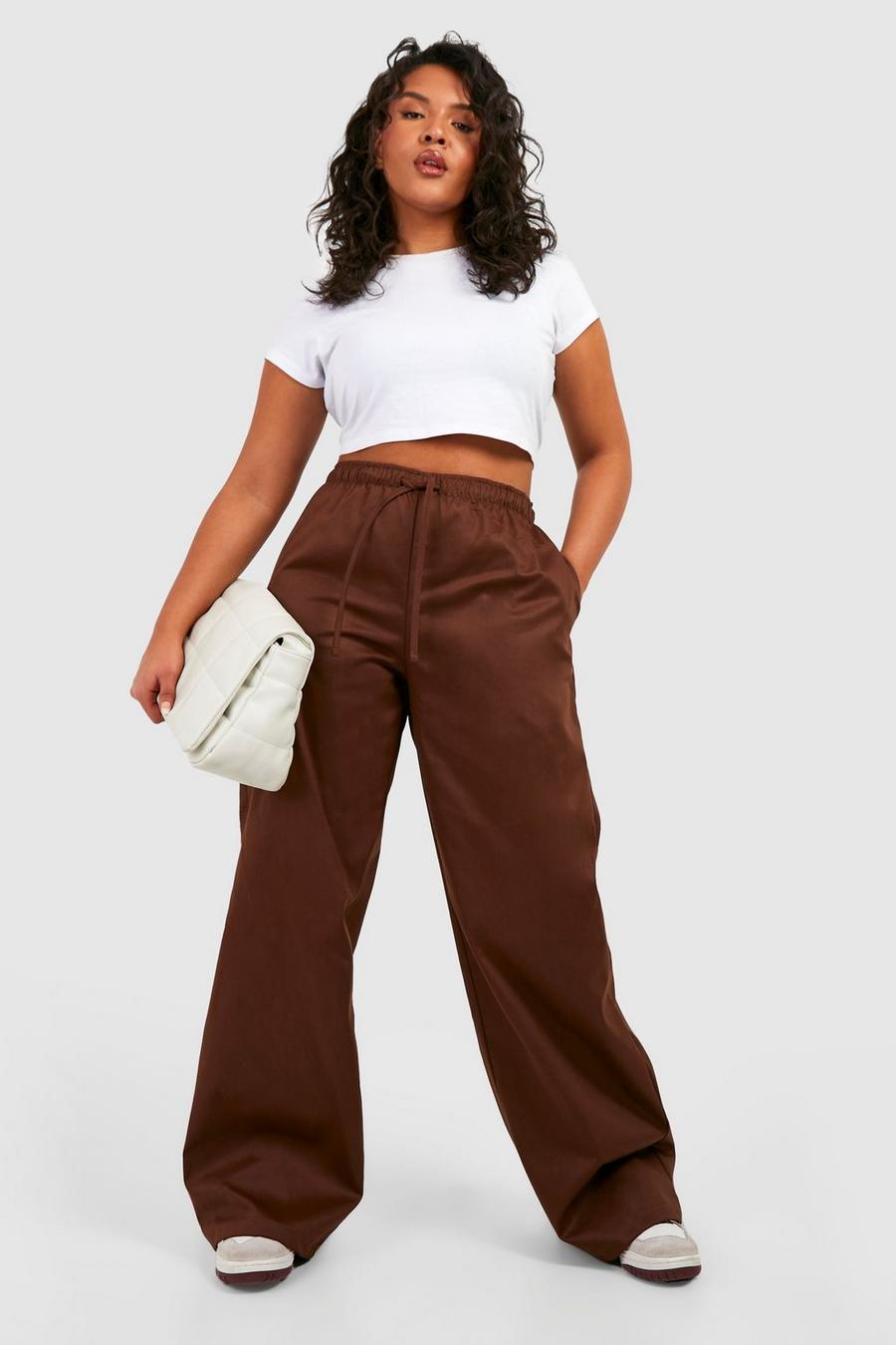 Chocolate Plus Drawcord Twill Parachute Pants image number 1