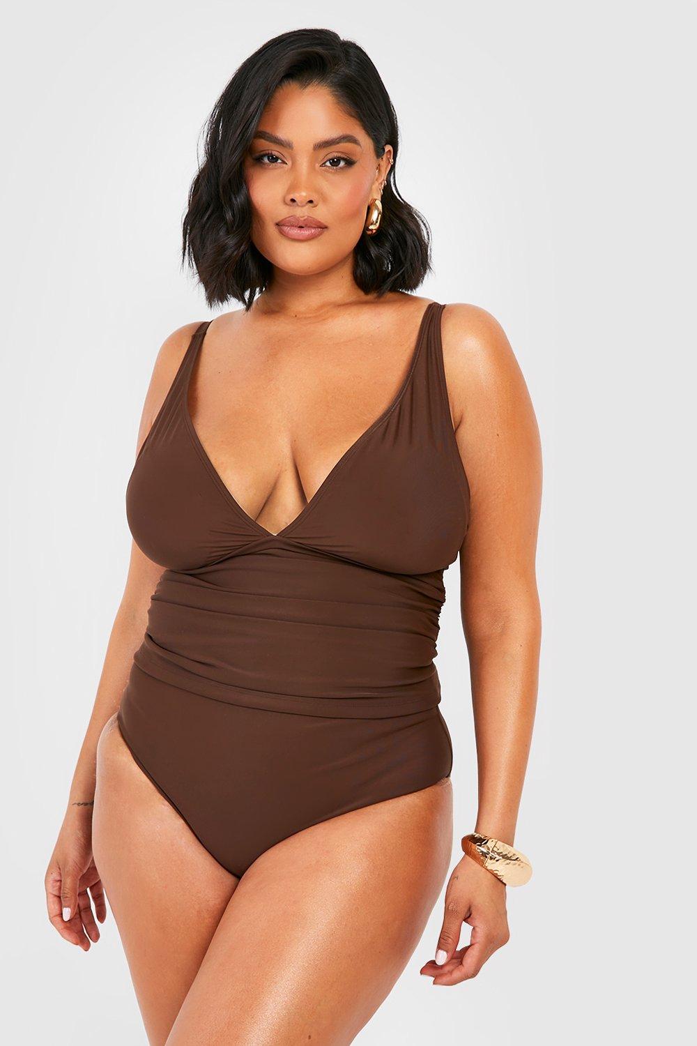 Plus Curve Enhance Smoothing Tankini boohoo