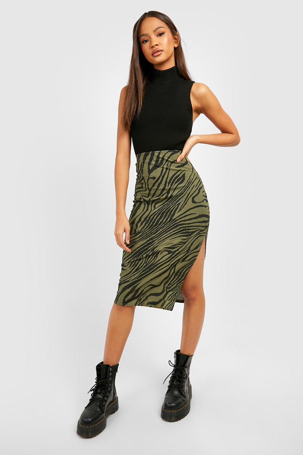 Khaki 2025 midi skirt