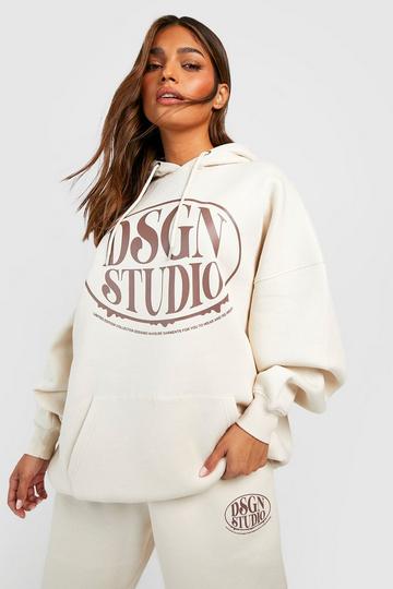 Dsgn Studio Slogan Hooded Tracksuit stone