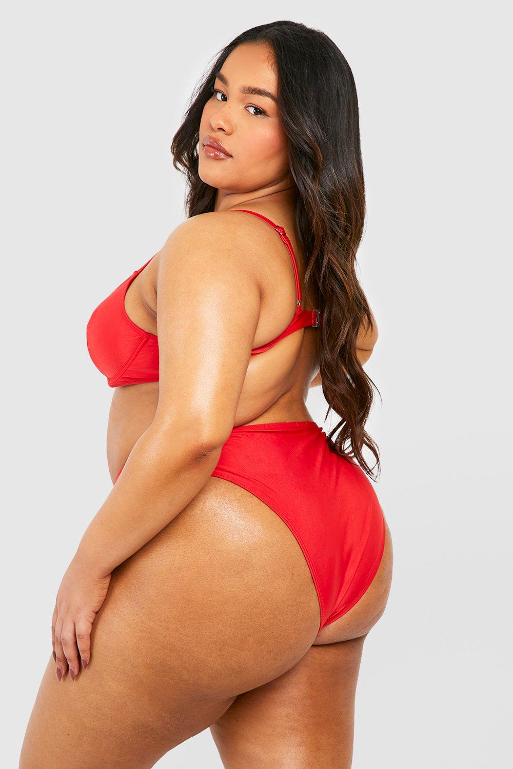 Plus size high 2024 waisted thong swimsuit