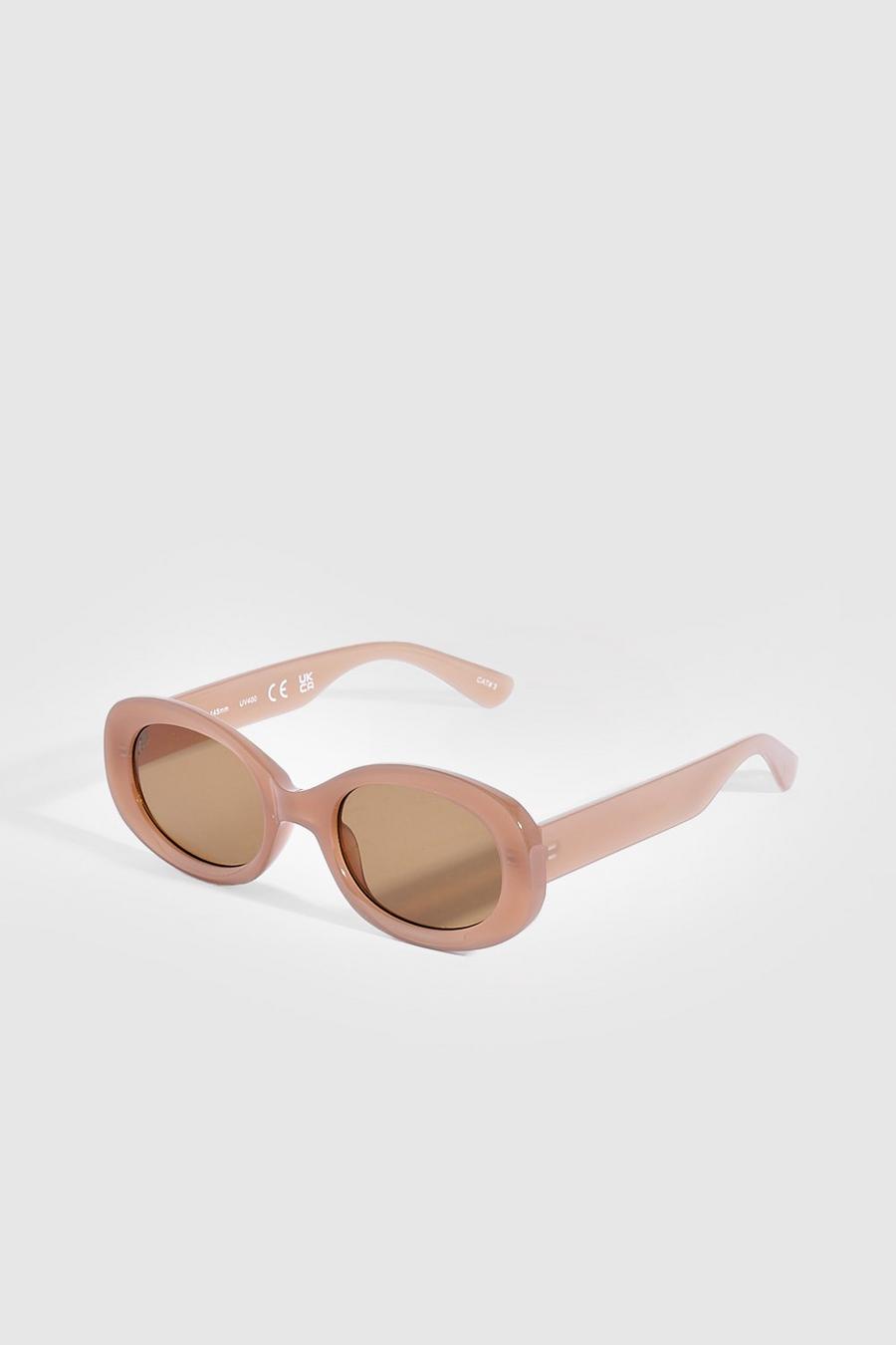 Brown Caramel Oval Sunglasses image number 1