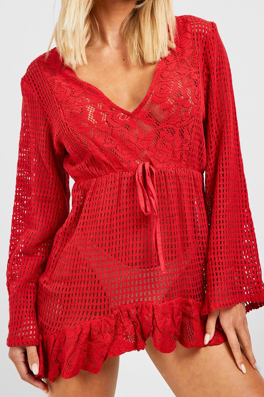 Lace crochet beach outlet dress