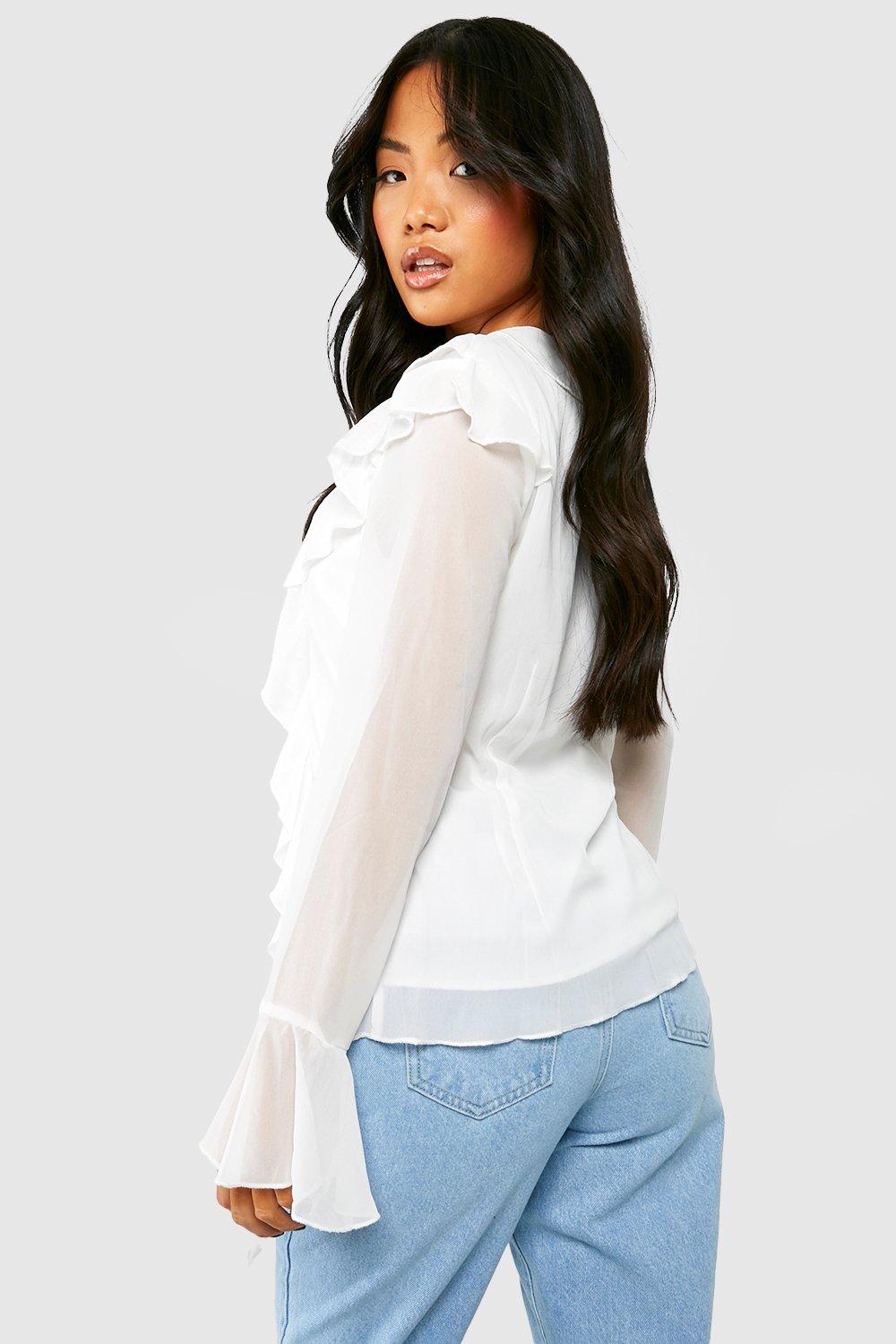 White Boho Blouse Long Sleeve