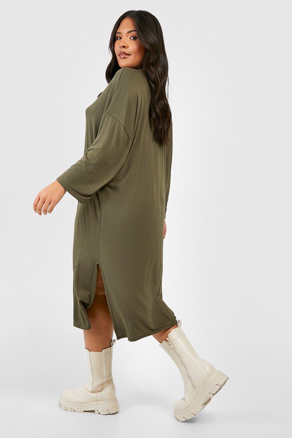 High neck shirt dress best sale