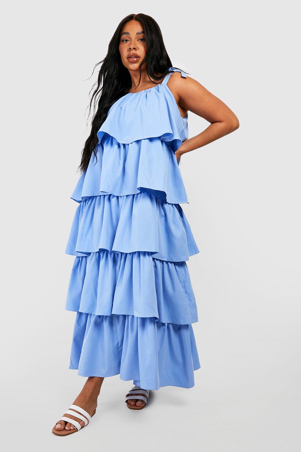 Plus Ruffle Tiered Maxi Dress | Boohoo UK