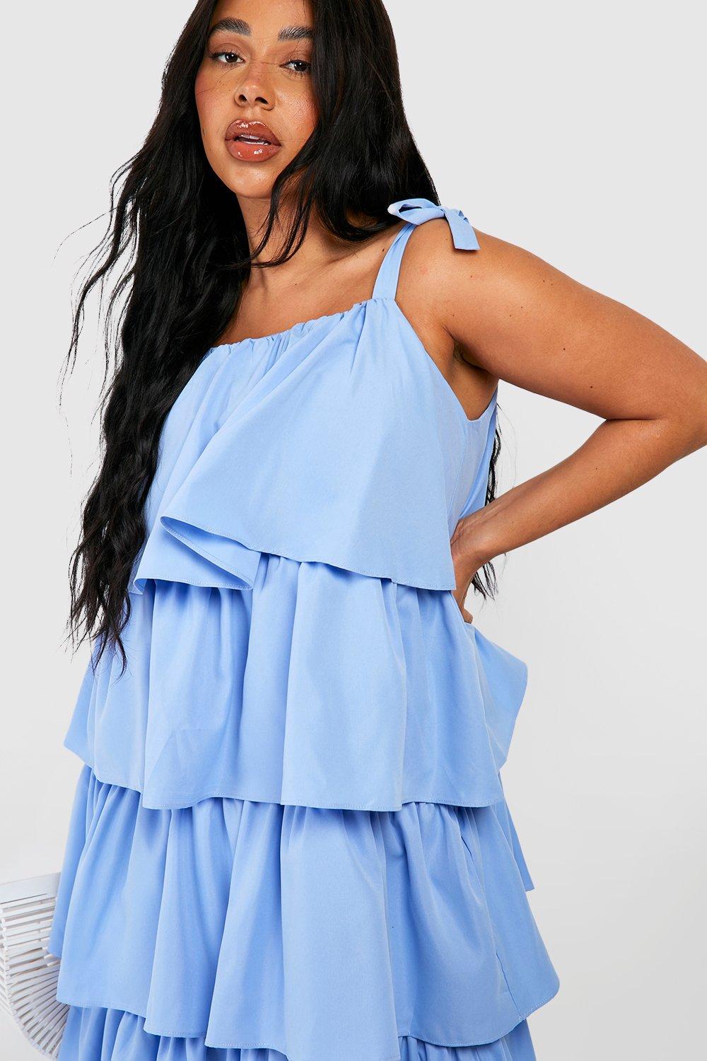 Plus size tiered ruffle hot sale dress