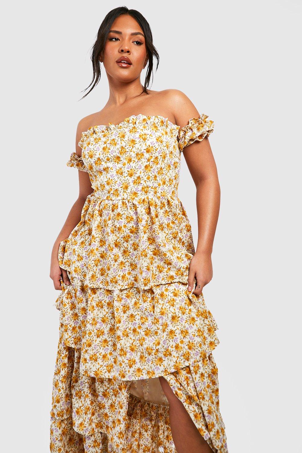 Boohoo off the outlet shoulder maxi dress