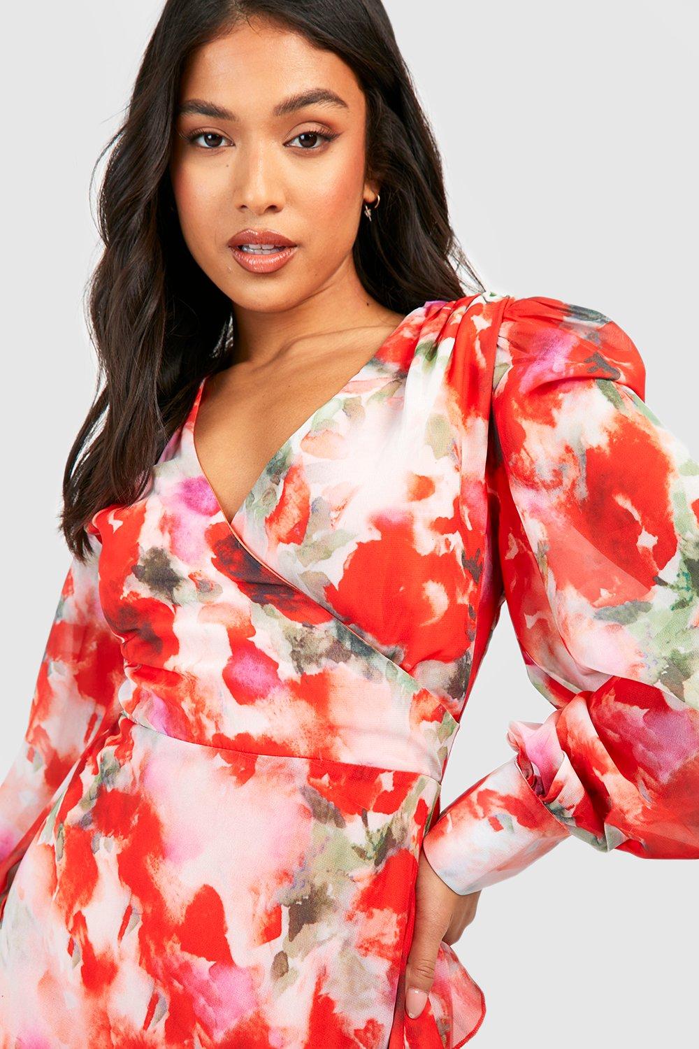 Silky Wrap Over Maxi Dress Red - Missguided