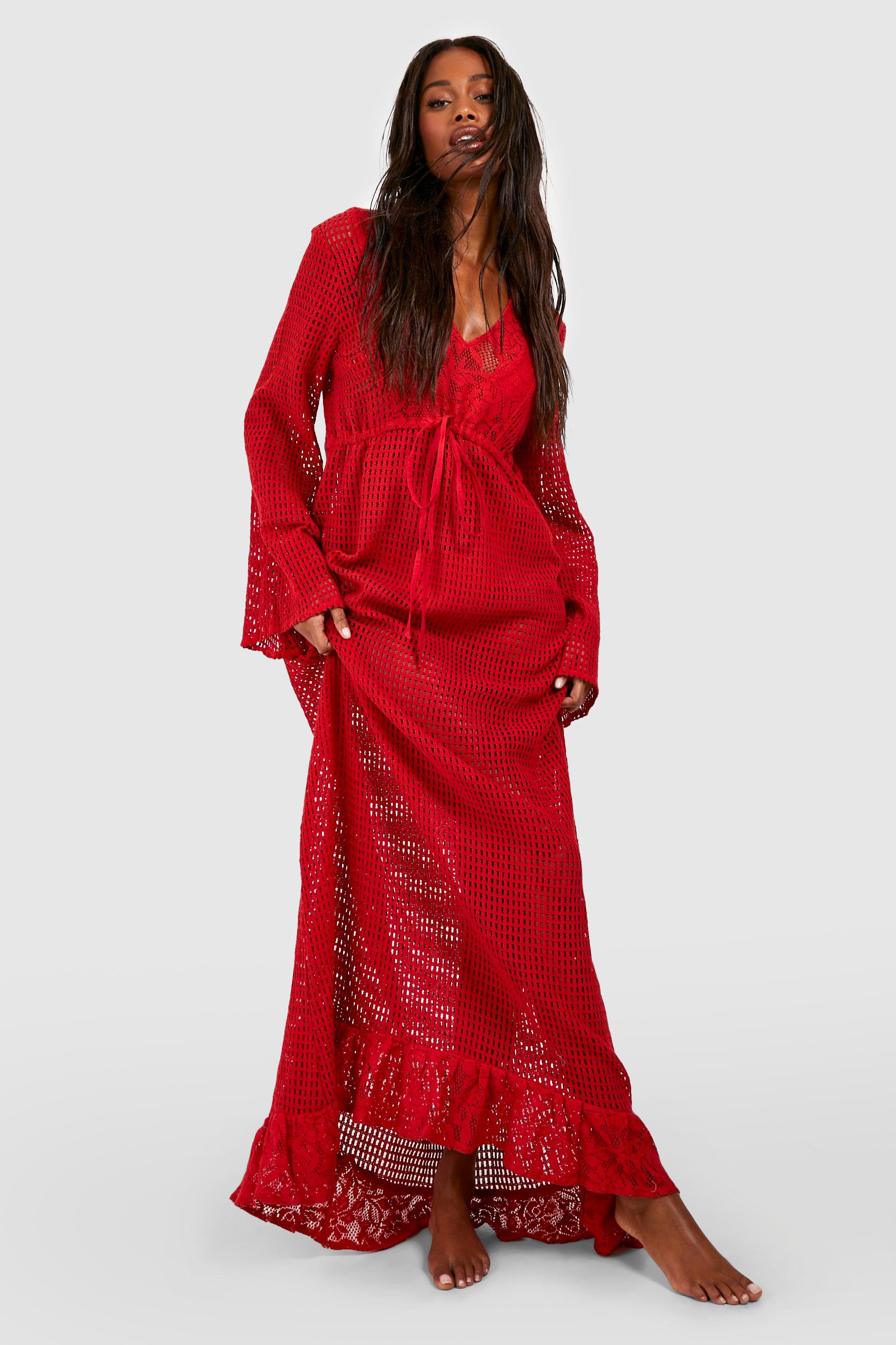 Robe de best sale plage rouge