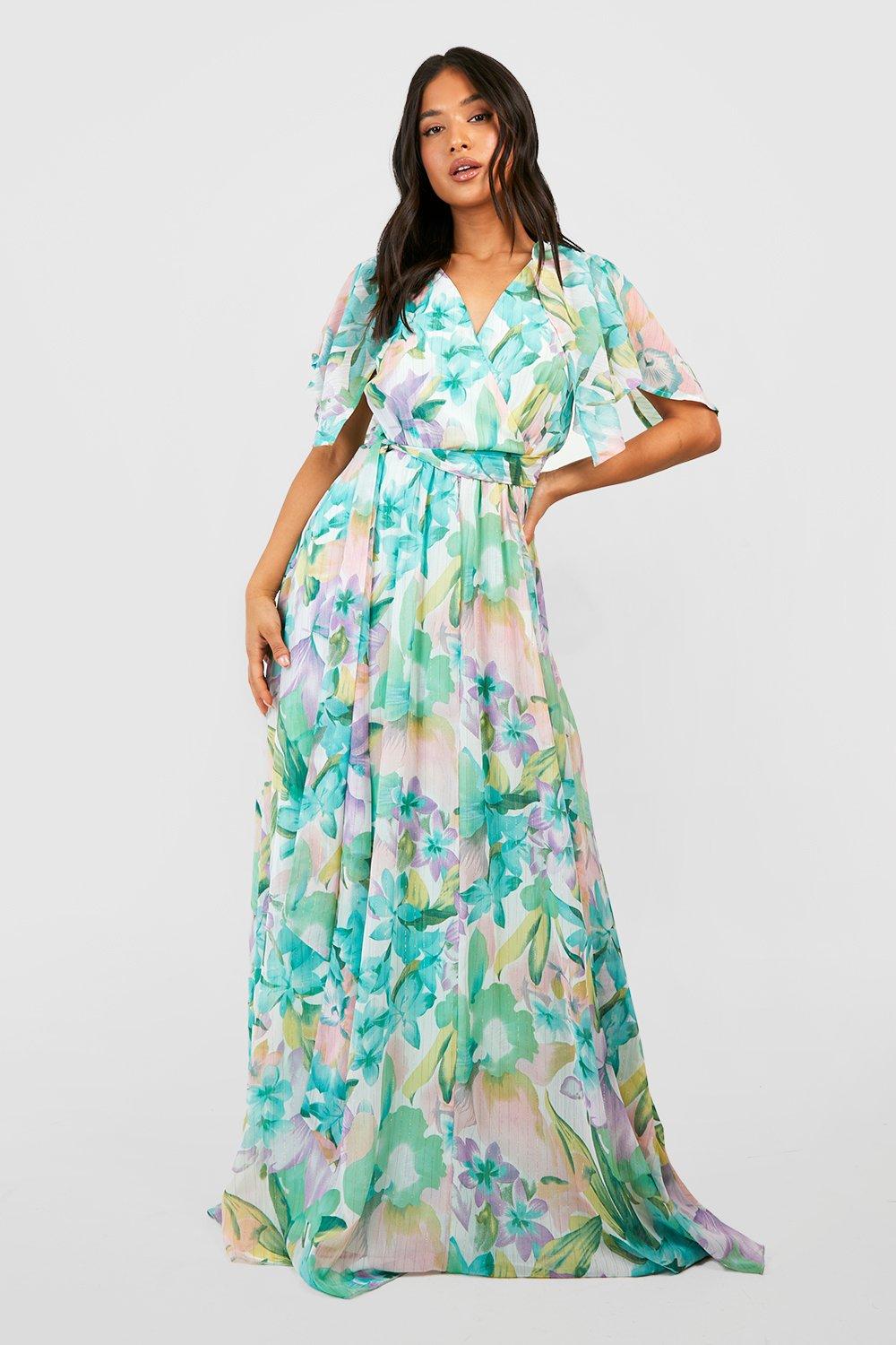 Petite Pastel Bloemen Maxi Jurk Engelenmouwen En | boohoo