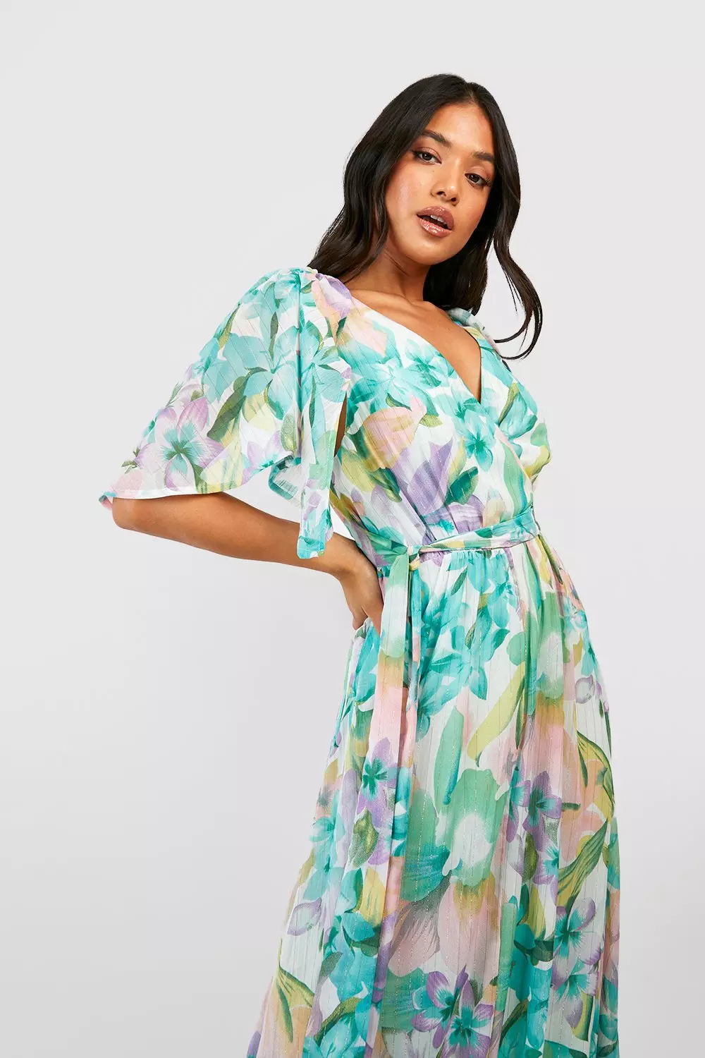 Pastel floral maxi dress on sale