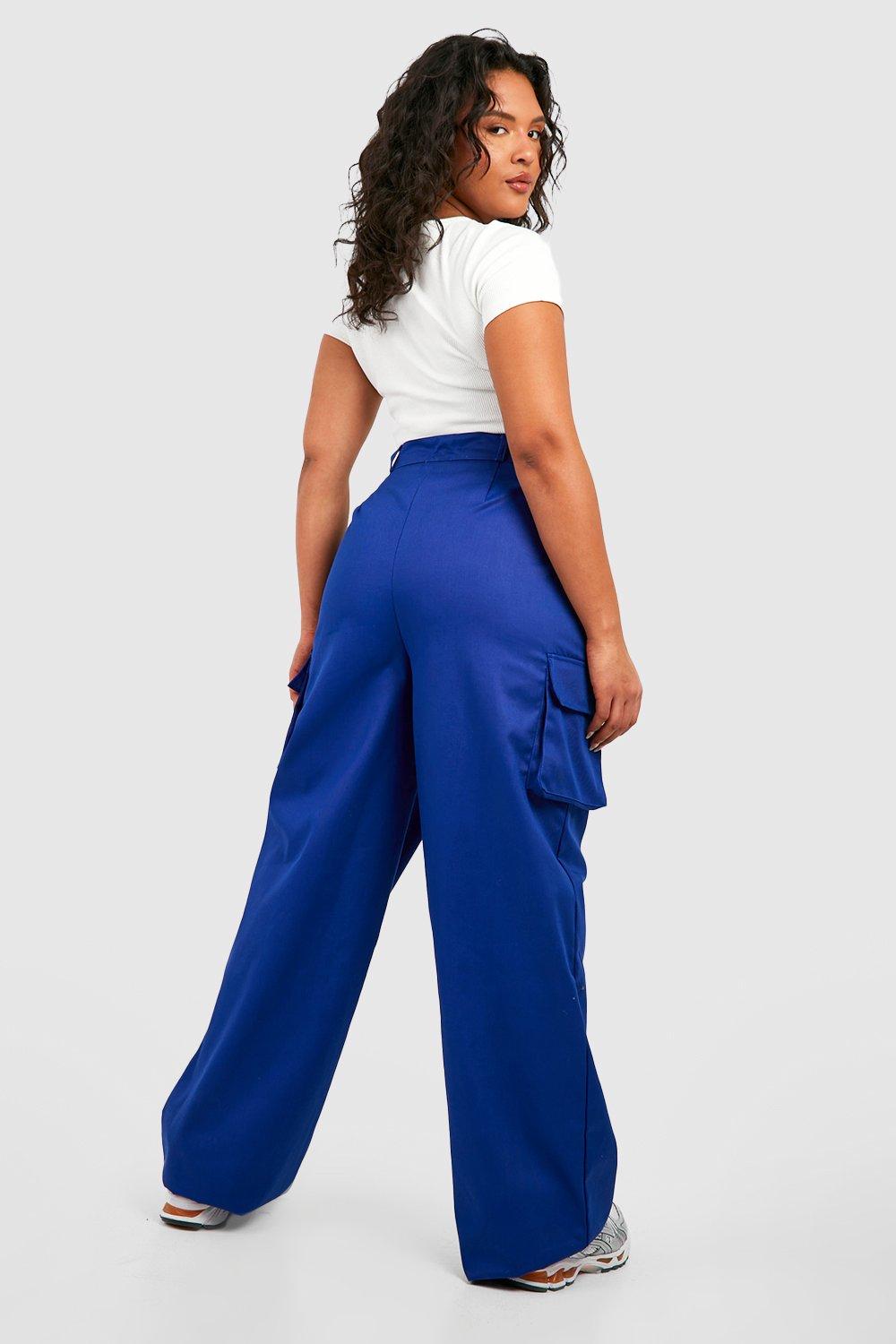 Women's plus size navy blue best sale dress pants