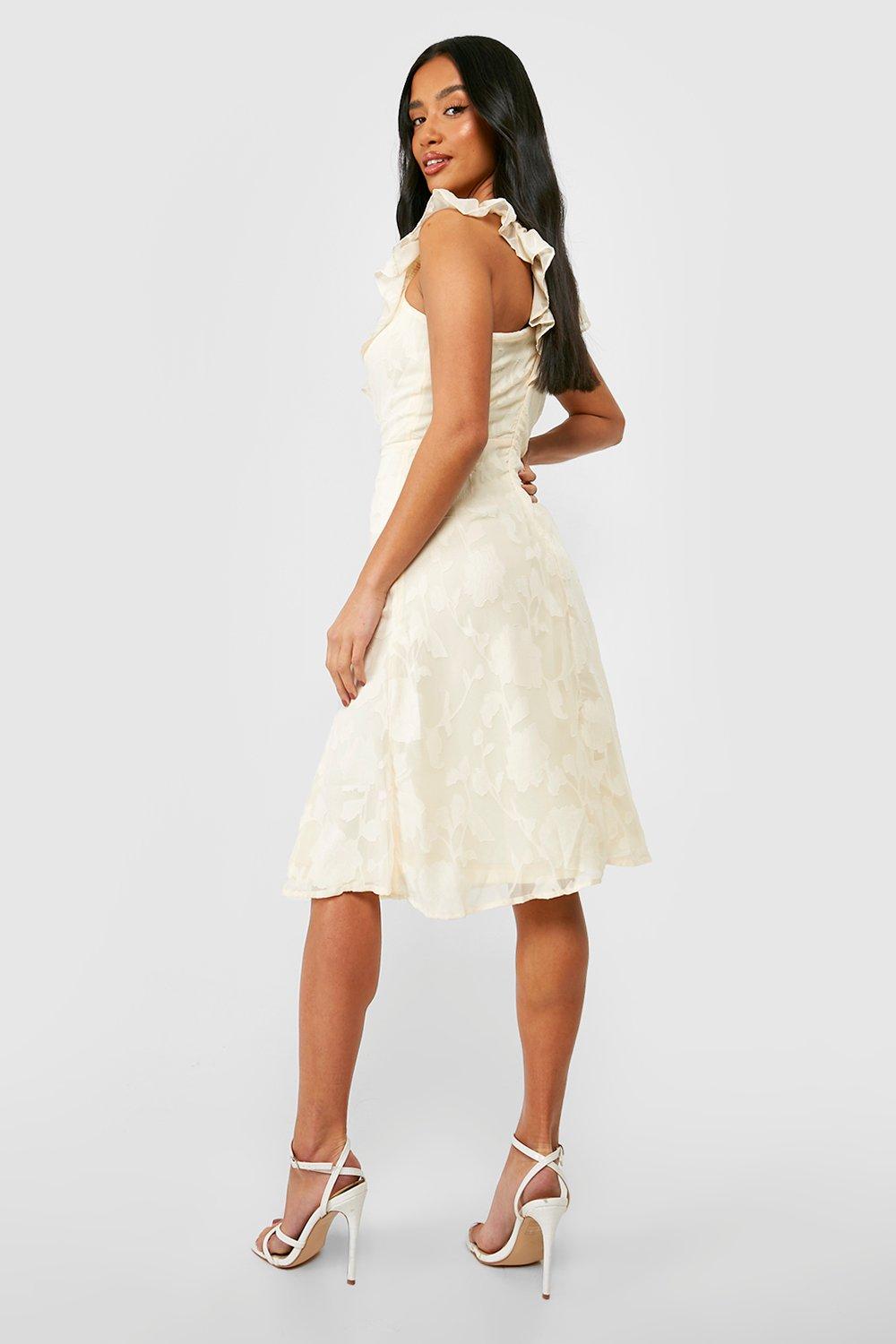 Floral jacquard midi outlet dress