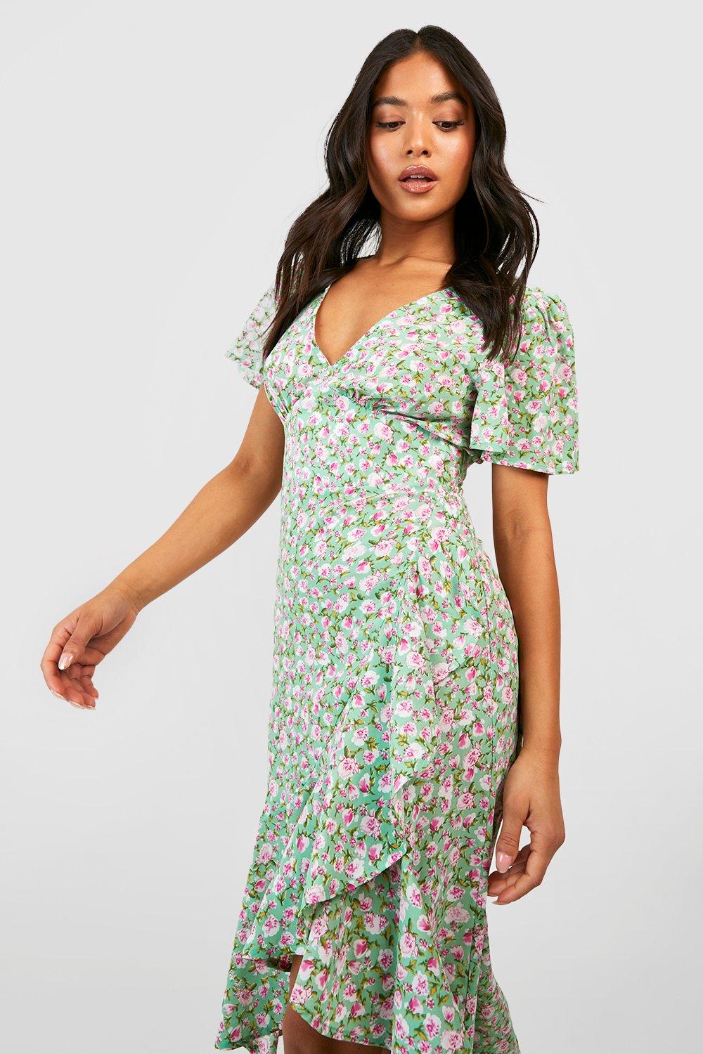 Boohoo petite outlet wrap dress