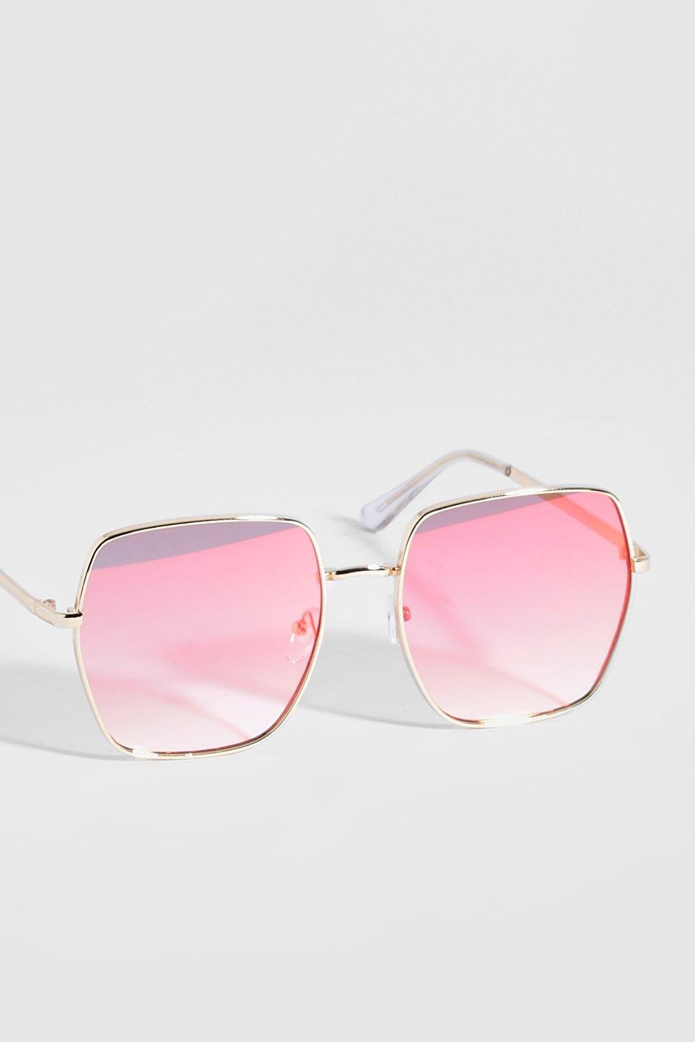 Pink sales square sunglasses