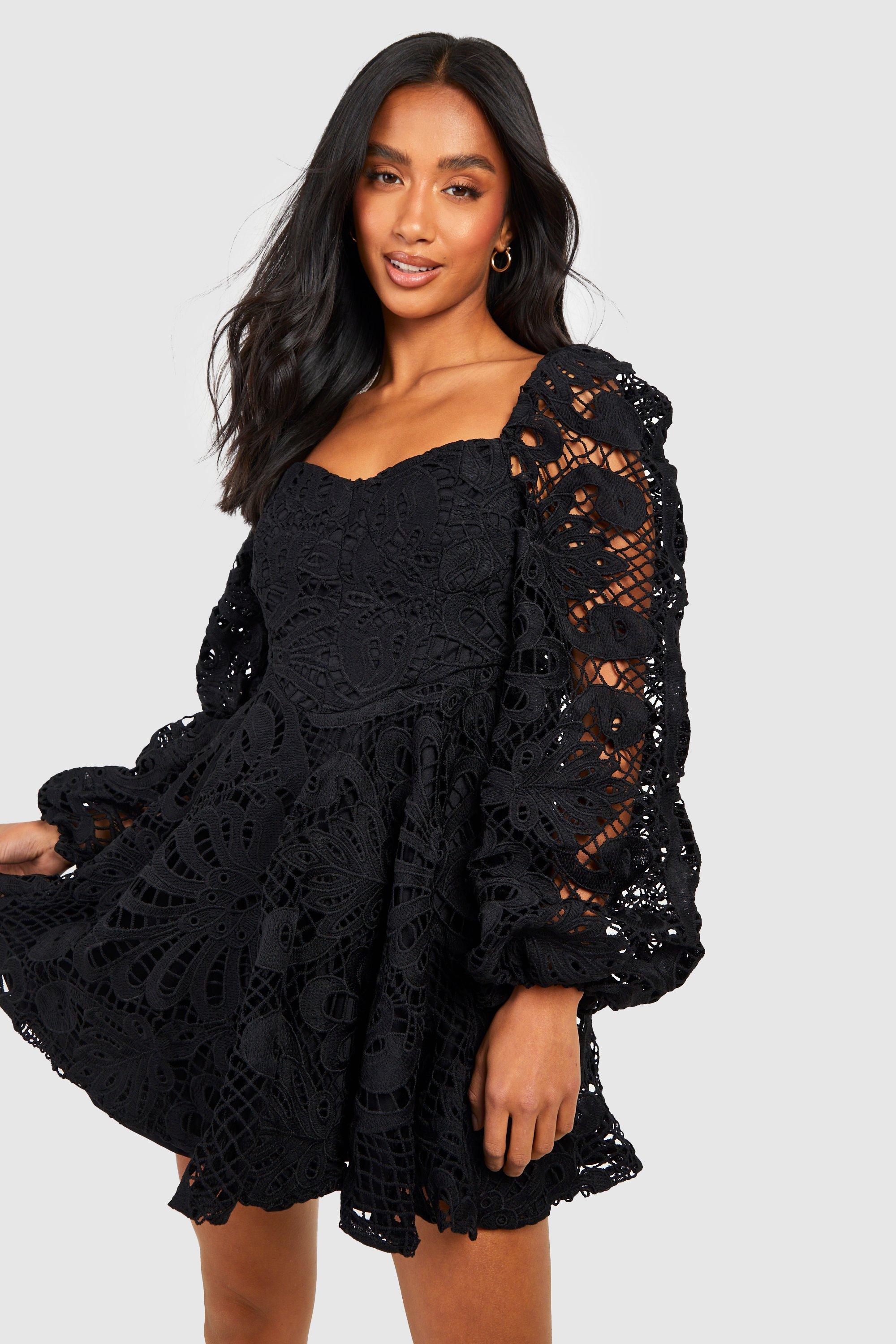 Lace mini skater store dress