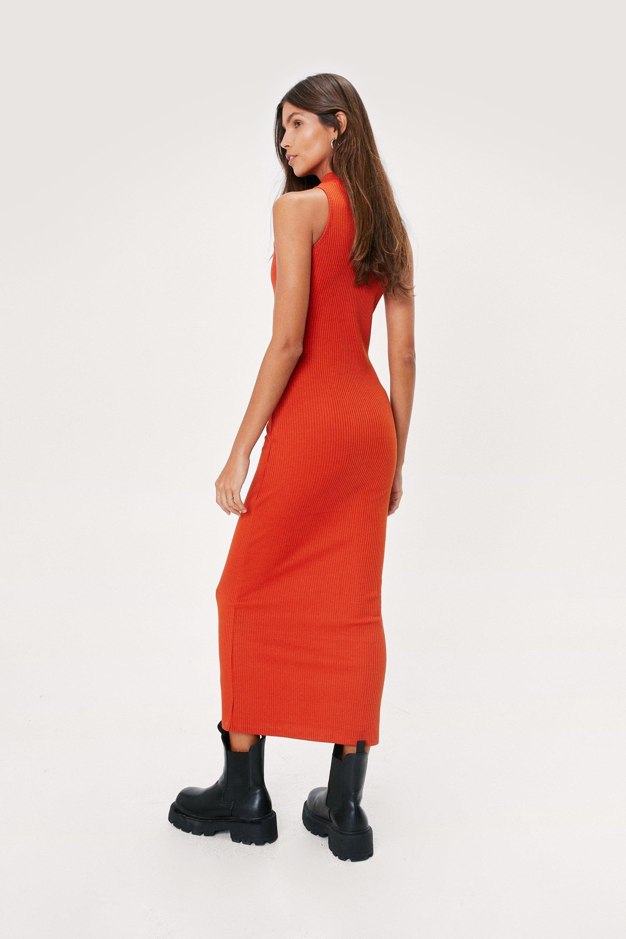 Racer neck bodycon dress store