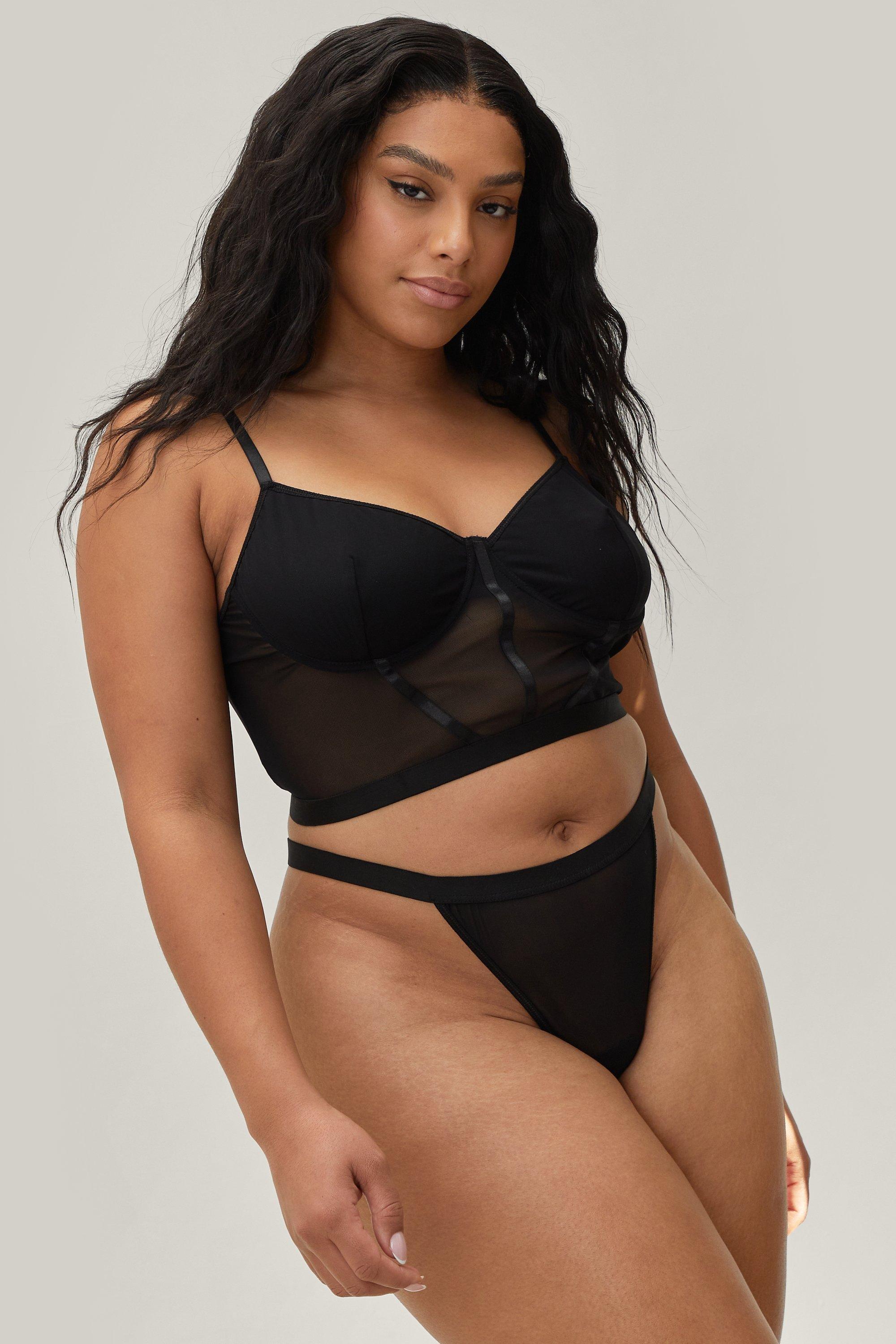 Grande taille Ensemble de lingerie avec bralette et culotte chancr e