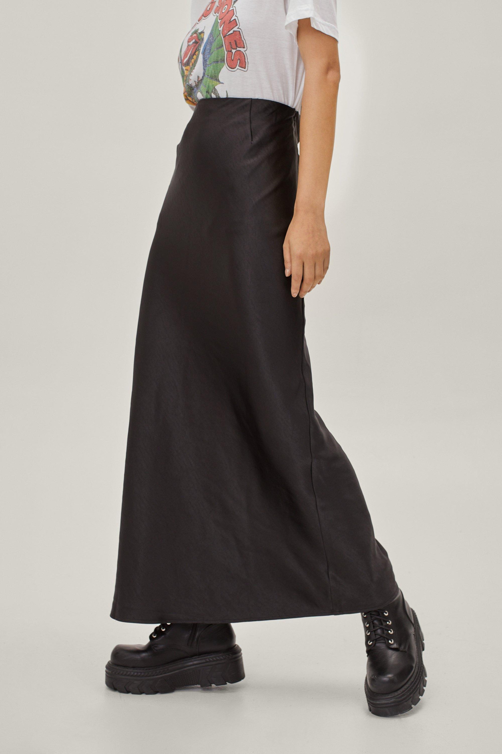 Recycled Satin Bias Cut Maxi Skirt