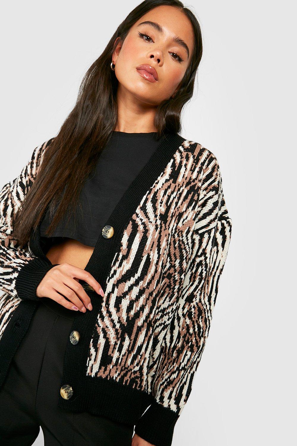 Boohoo leopard print on sale cardigan