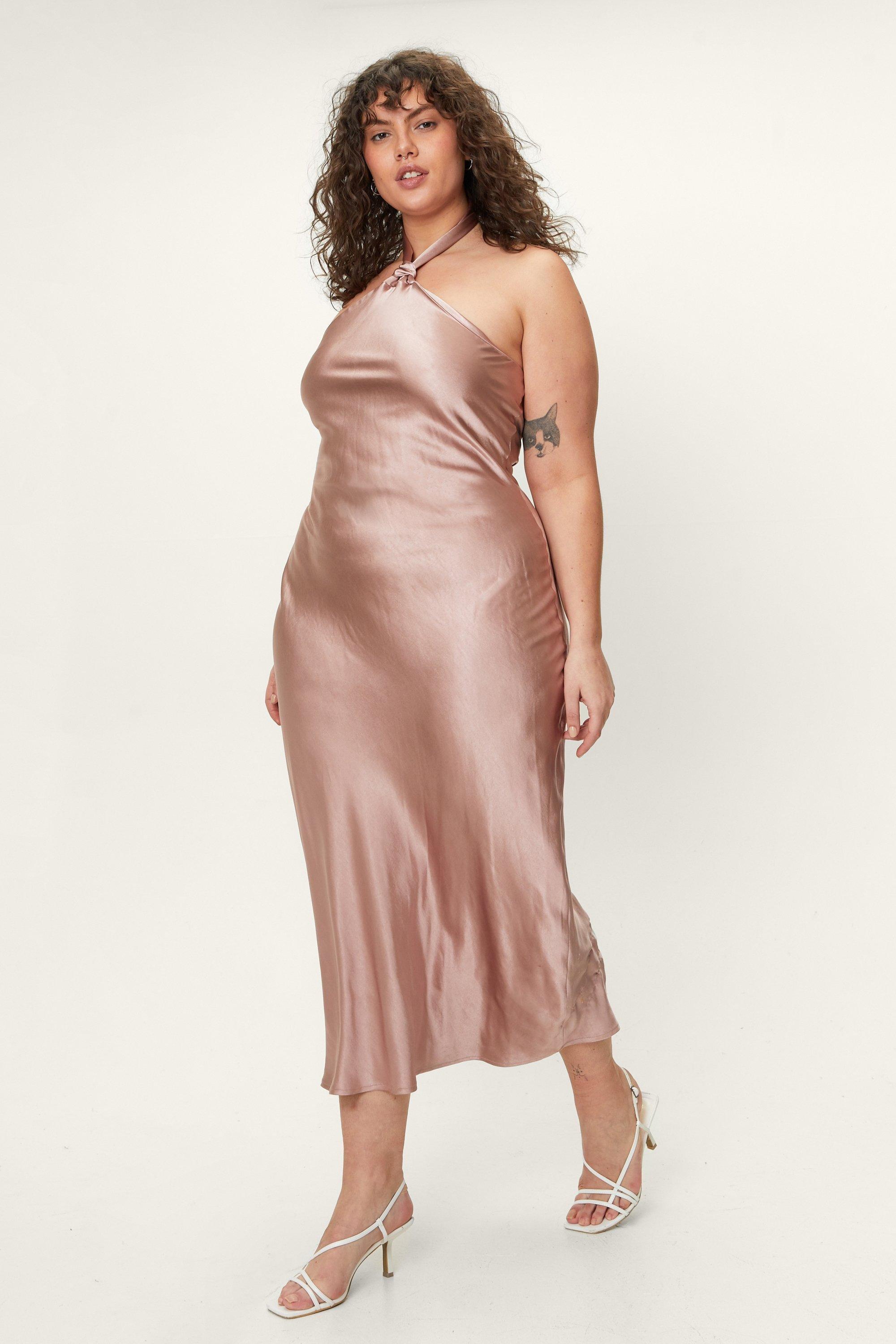 Plus Size Halter Midi Slip Dress | boohoo USA