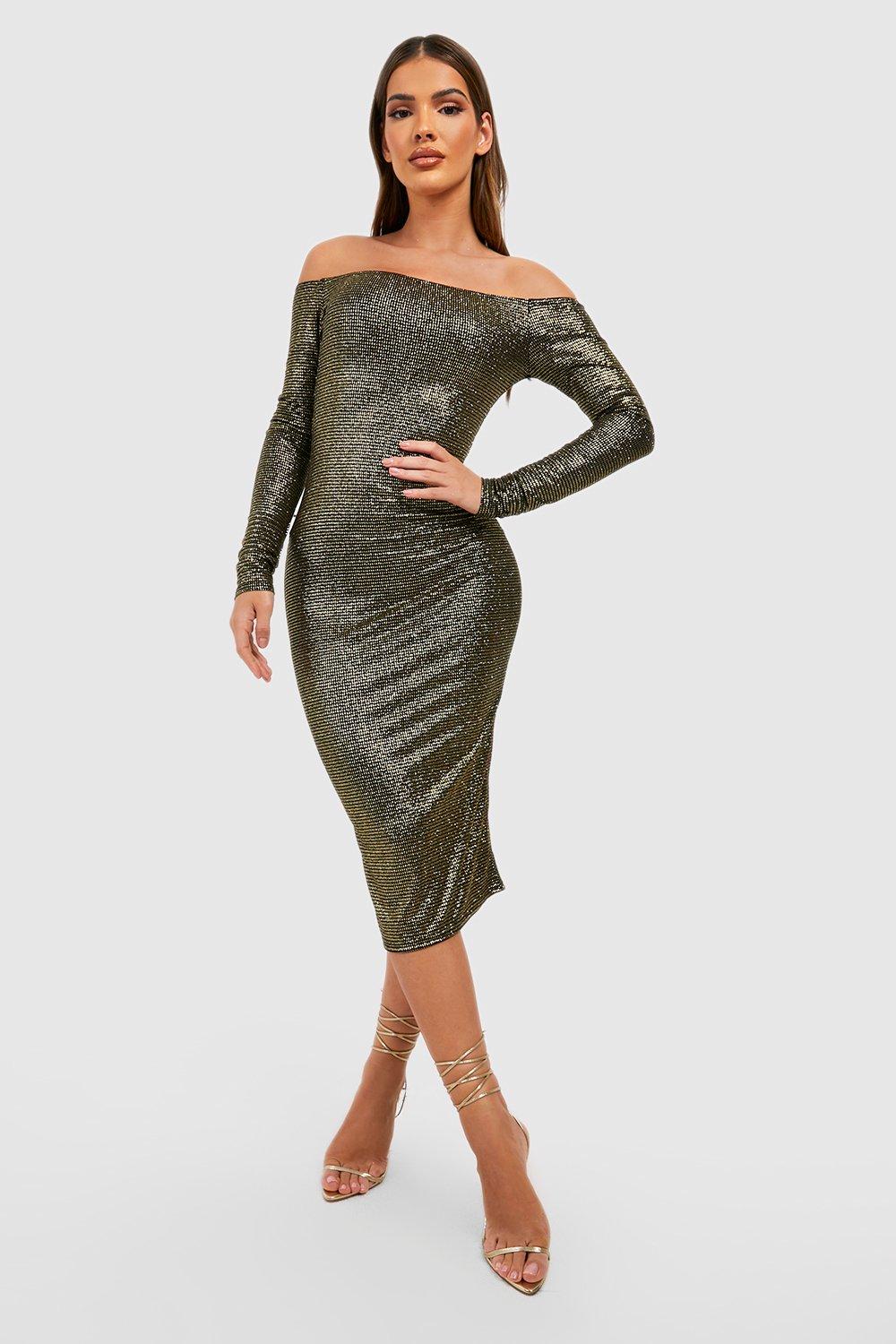 Maternity Mesh One Shoulder Ruched Midi Dress