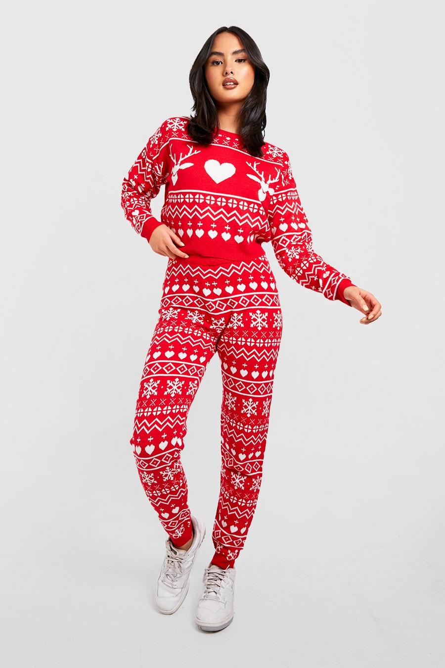 Red rosso All Over Fairisle Christmas Co-ord  image number 1