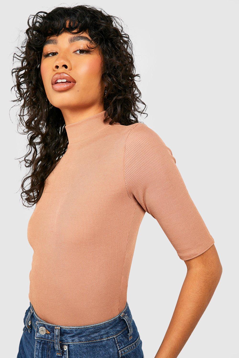 Camel high neck top store