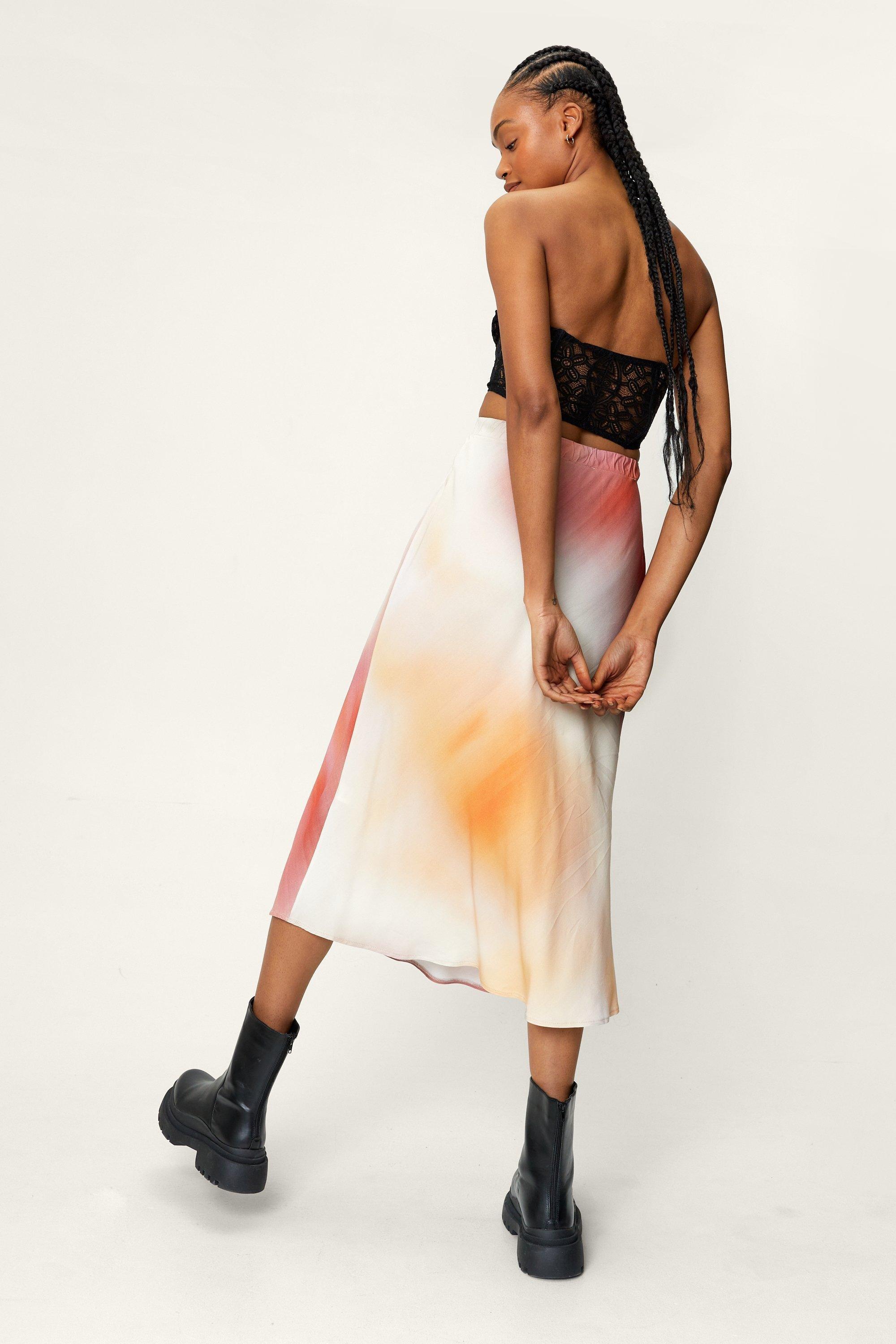 Ombre tie dye on sale skirt