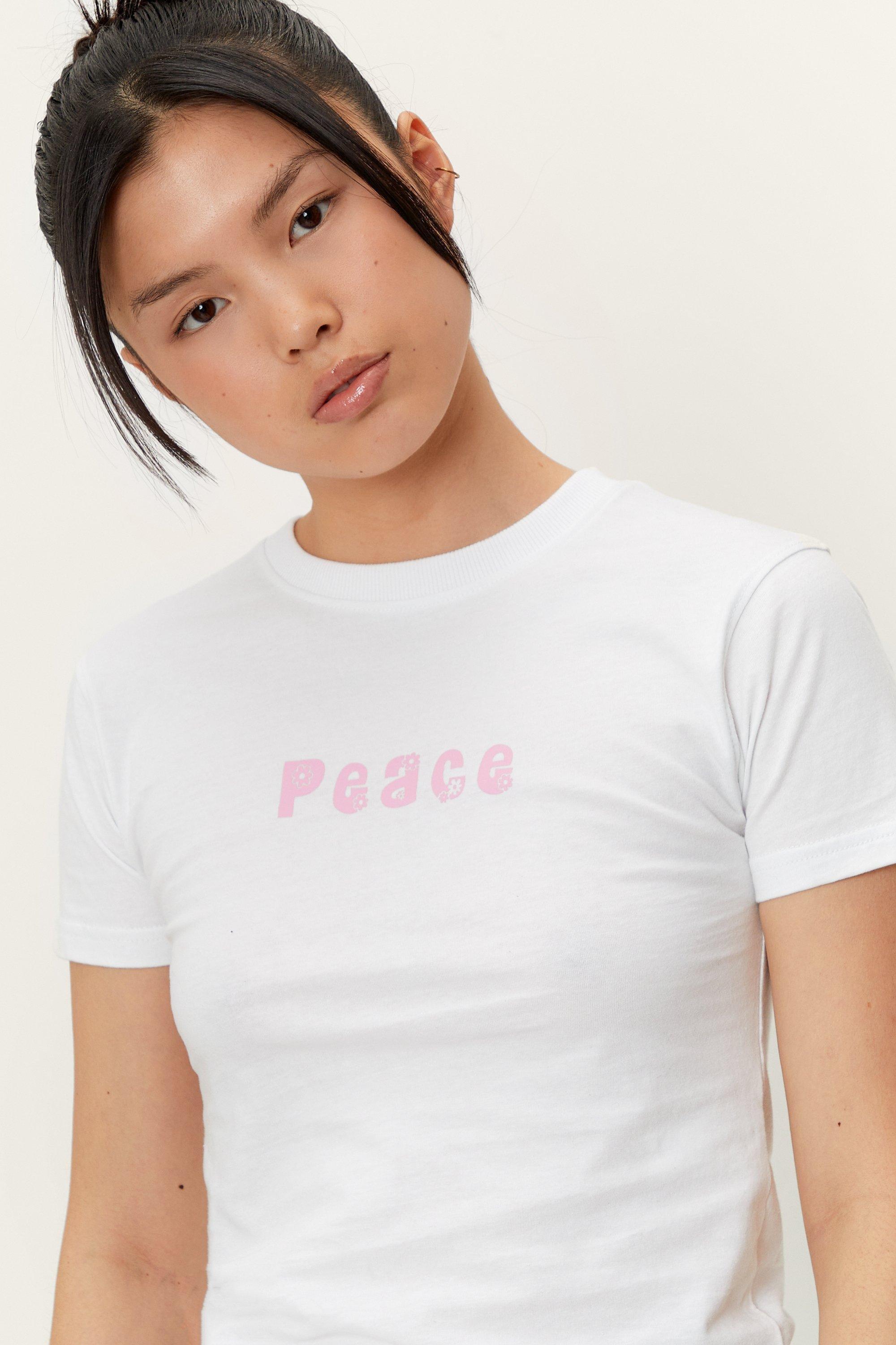 T-shirt med cheap peace tryck