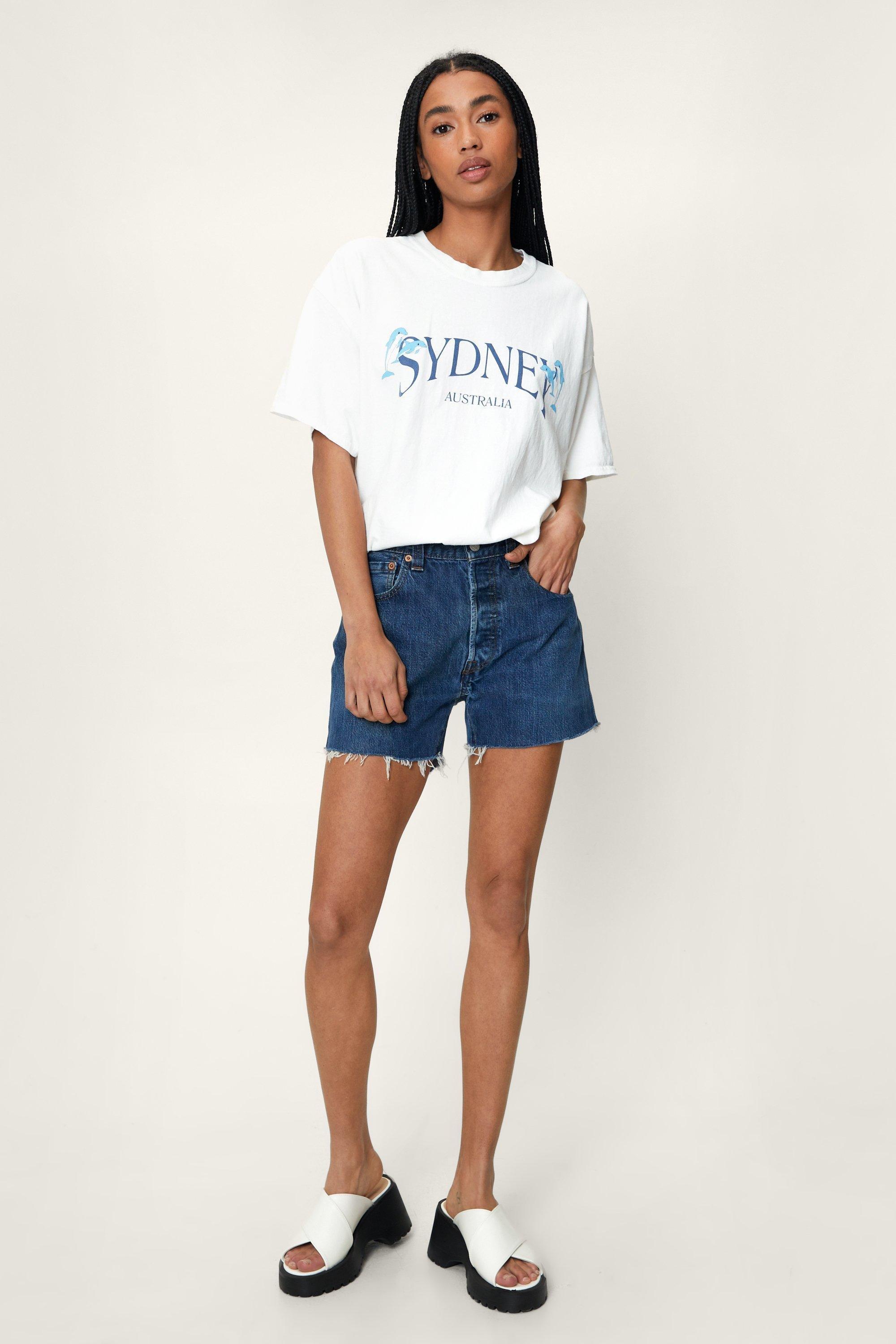Sydney Graphic Oversized Washed T shirt boohoo USA