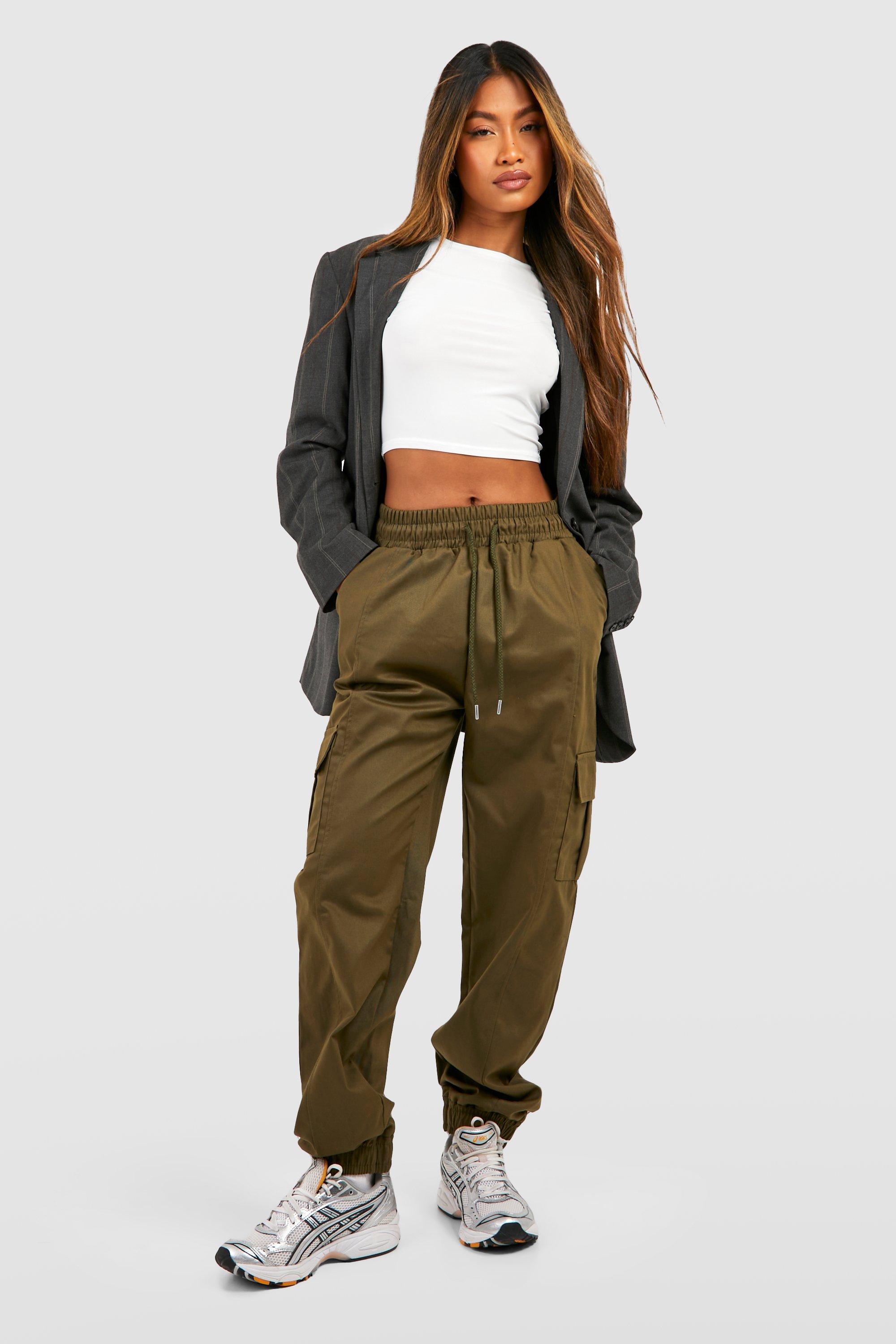 High Waisted Cargo Pocket Joggers