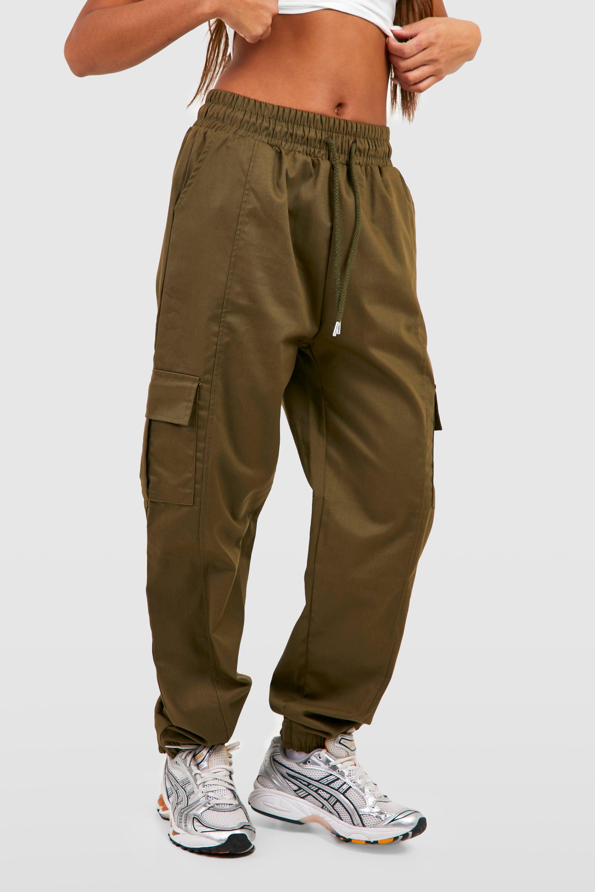 High rise cargo online joggers