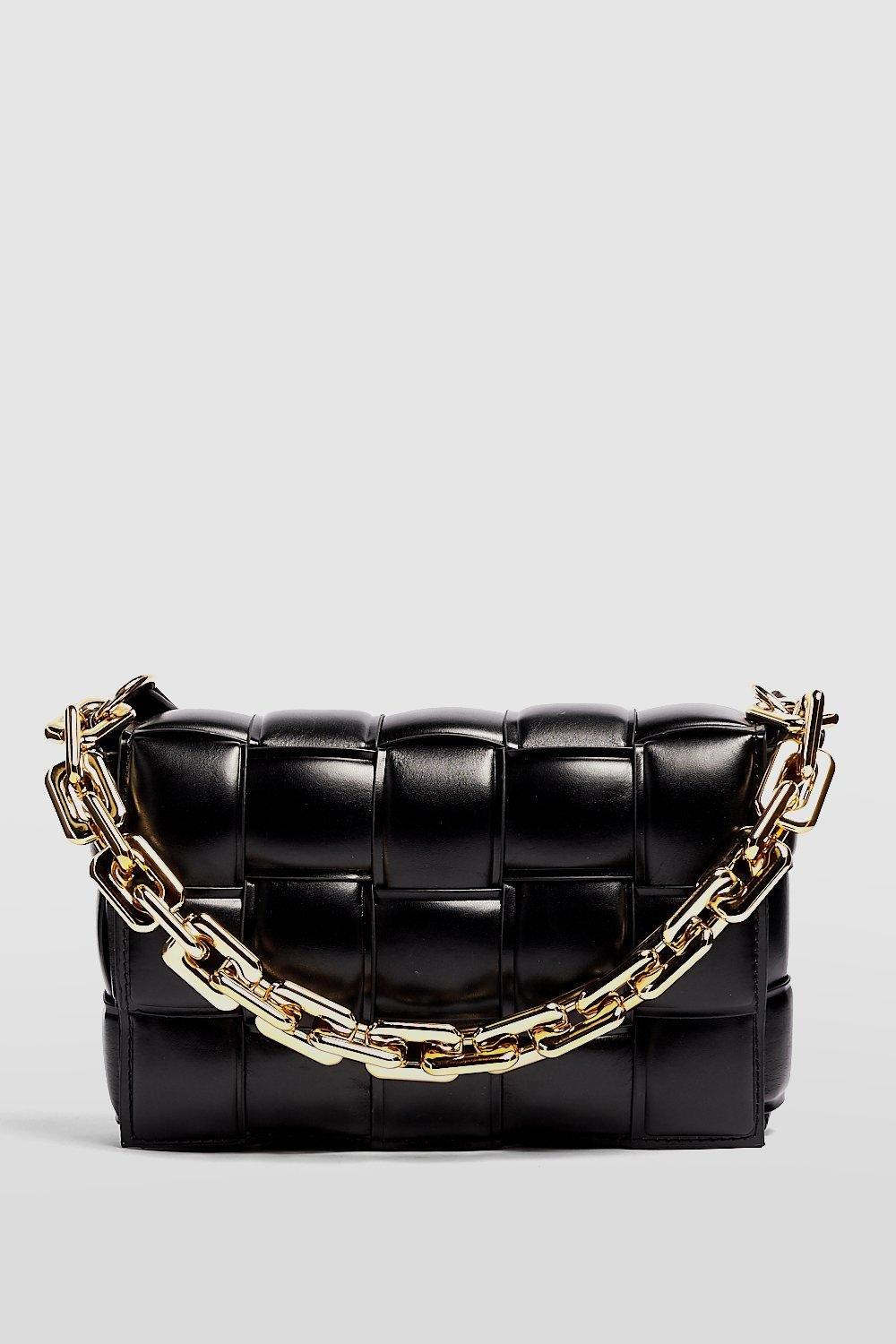 Woven Chunky Chain Shoulder Bag