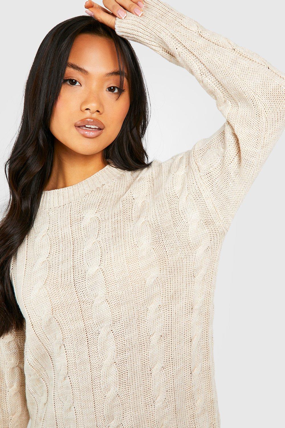 Boohoo cable knit jumper sale