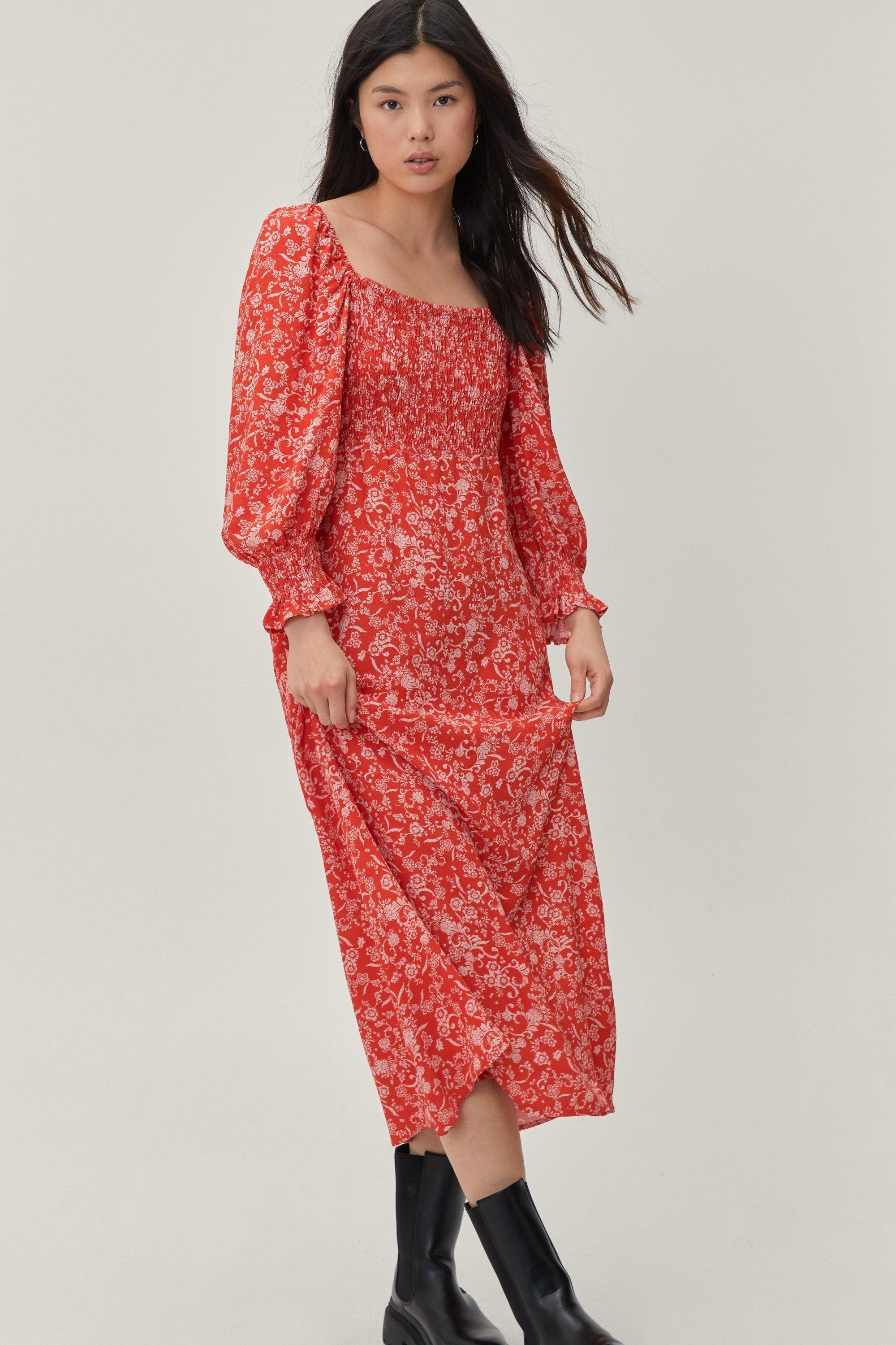 Boohoo paisley hotsell print midi dress