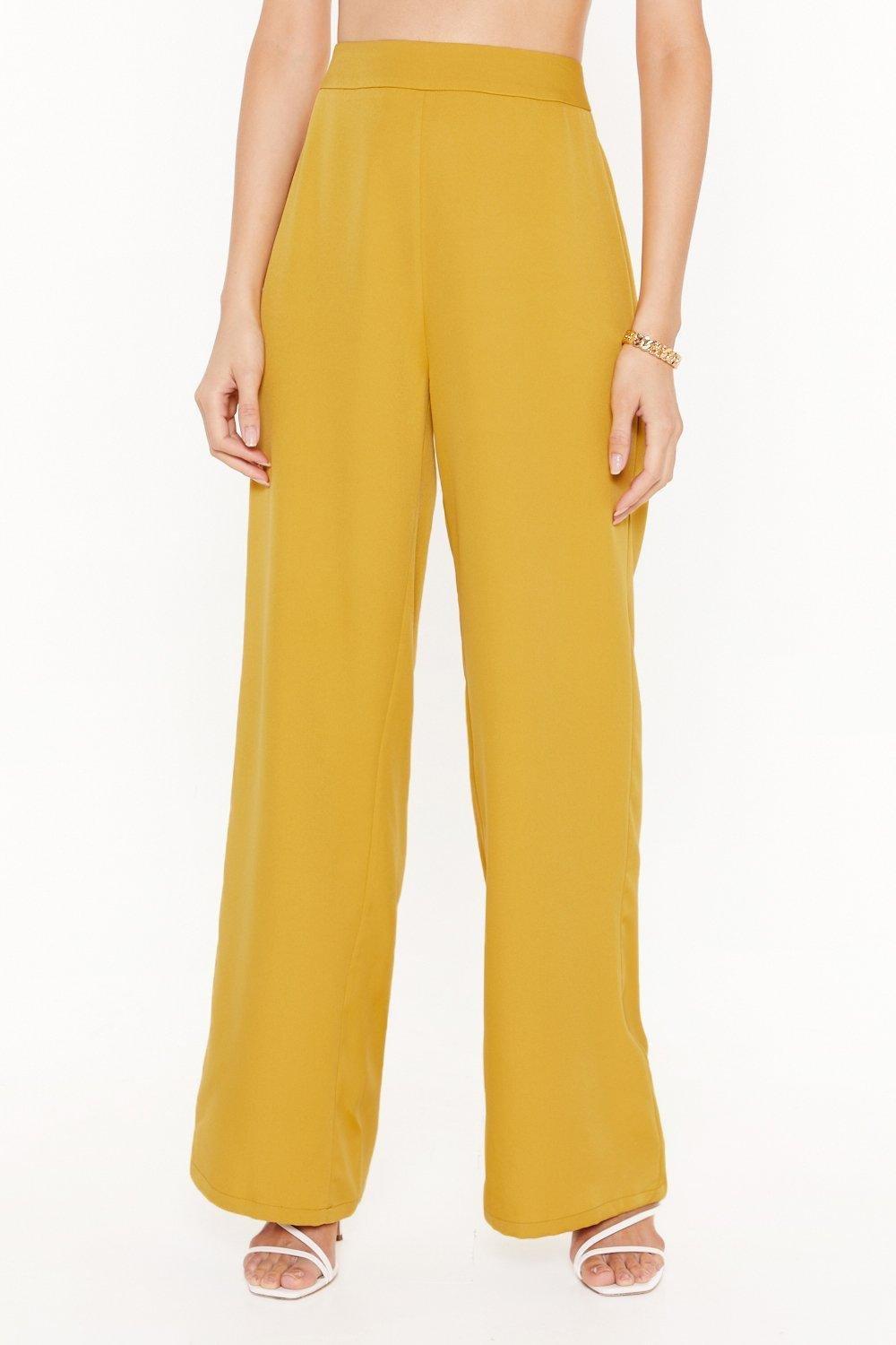 High Waisted Wide Leg Tailored Pants