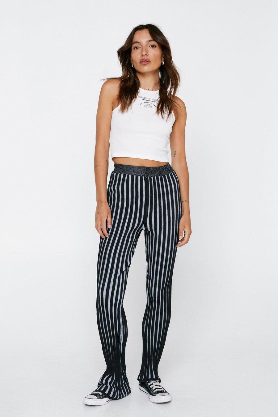 Petite Stretch Rib Knitted Puddle Pants image number 1