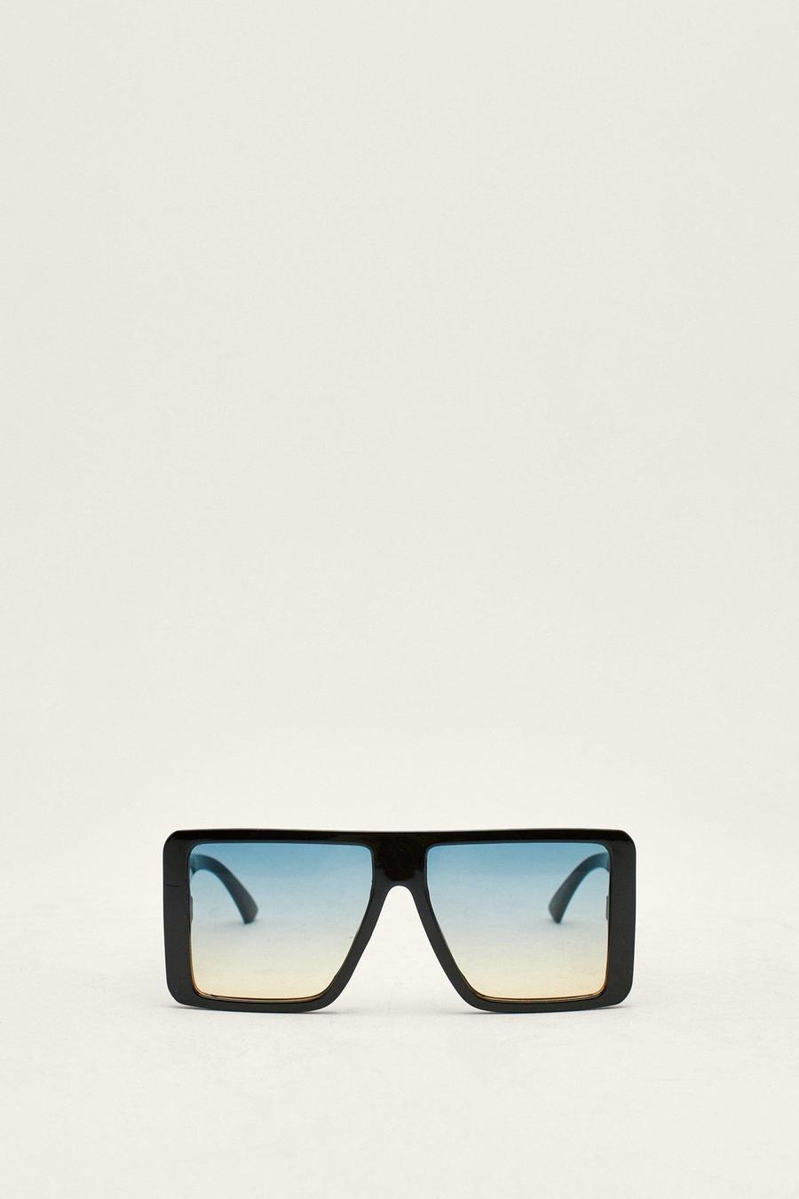 Black Oversized Square Gradient Lens Sunglasses image number 1