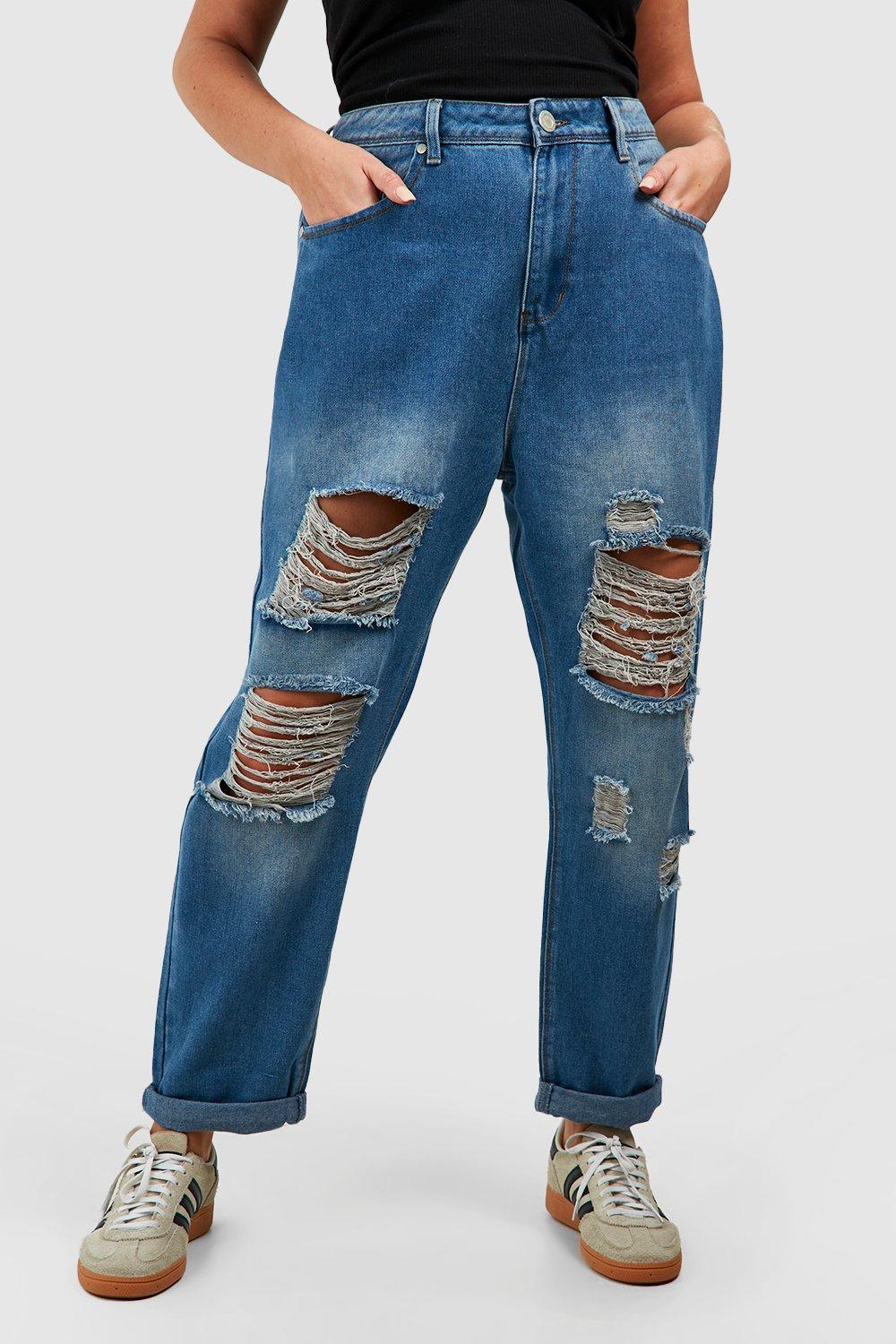 Ripped mom hot sale jean