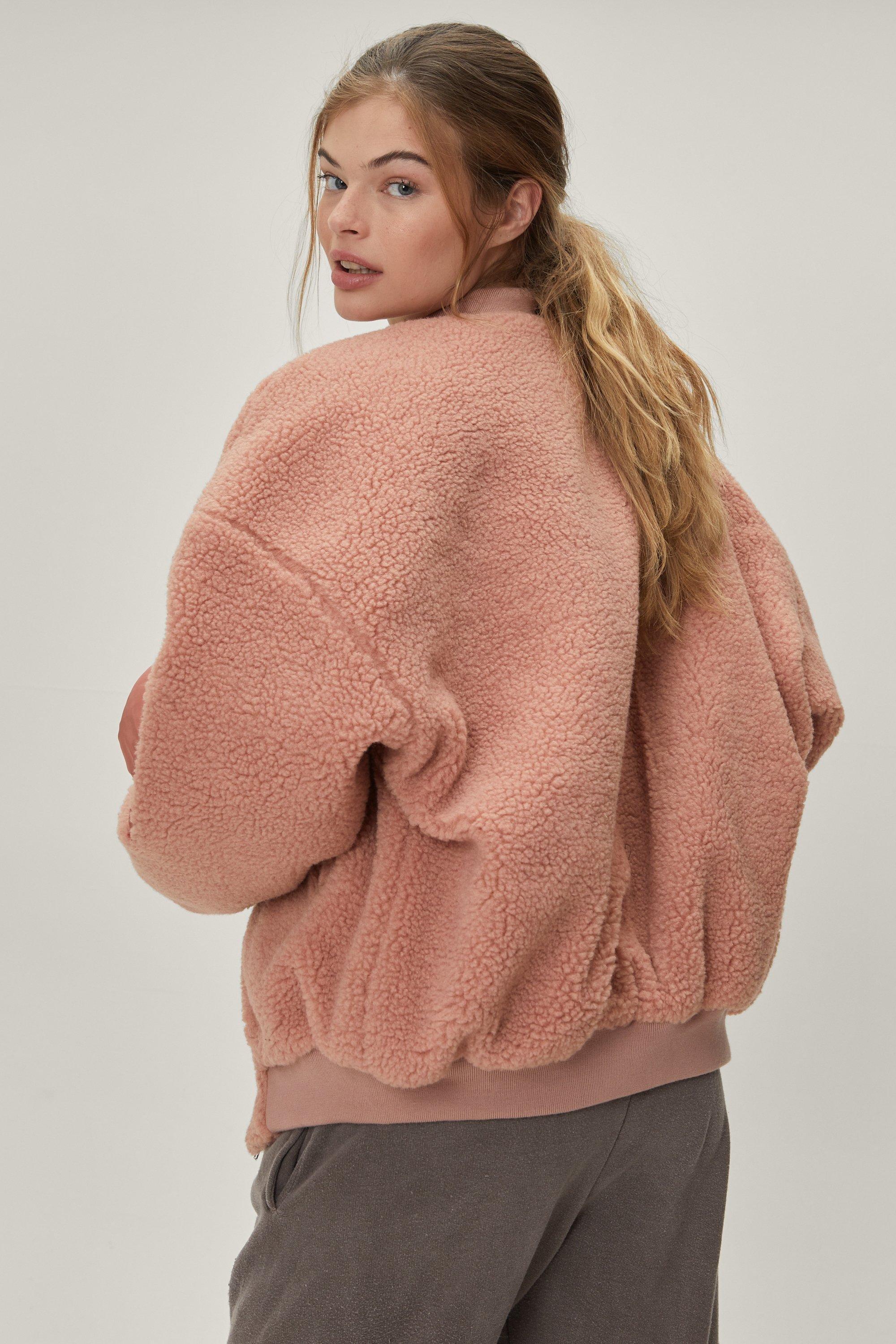 Pink sales teddy bomber