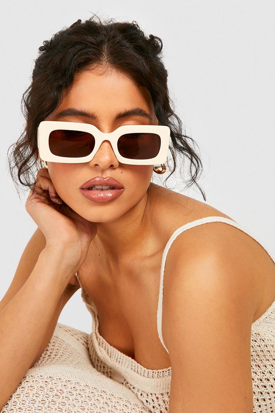 Cream Retro Sunglasses image number 1