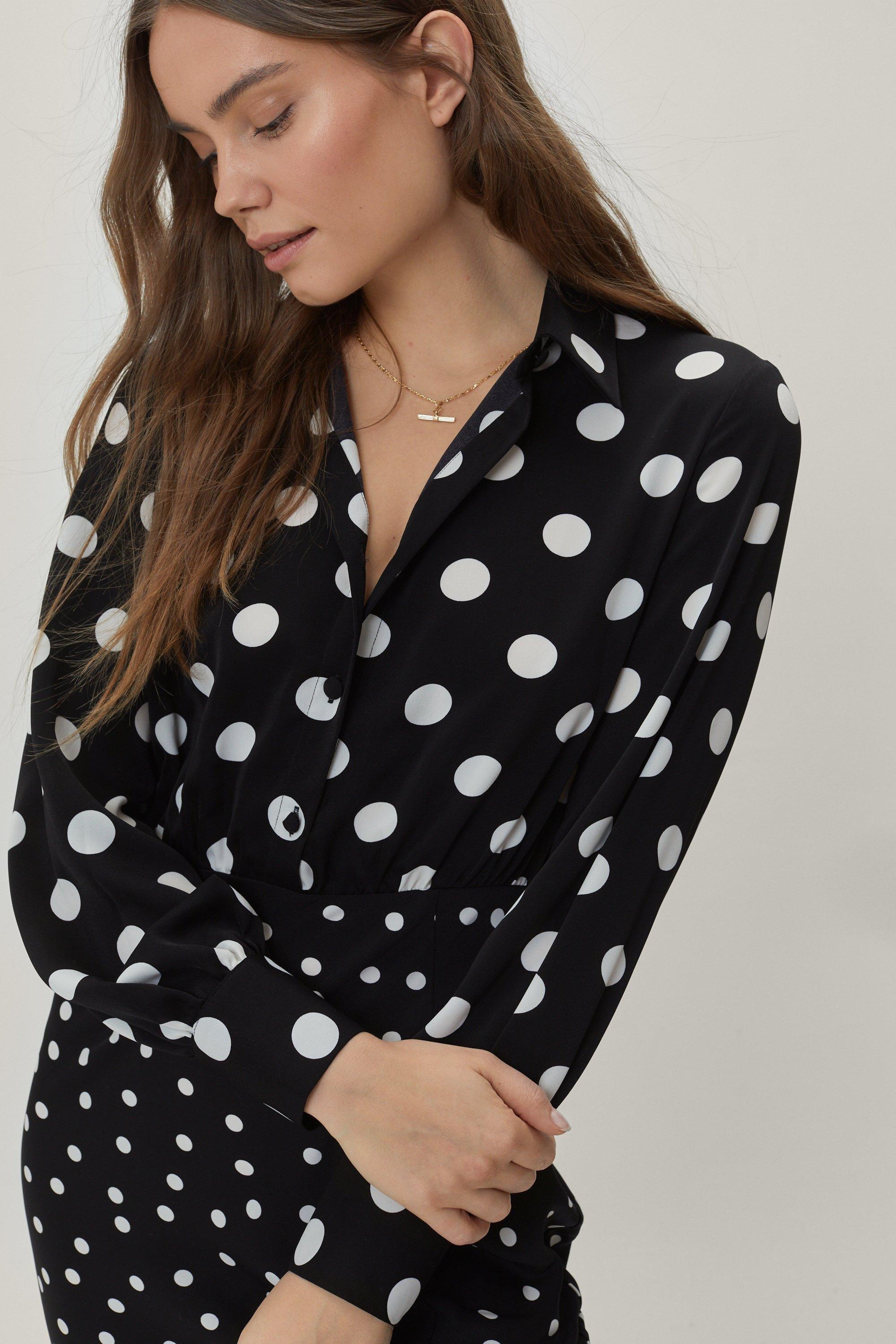 Spotty shirt dress on sale