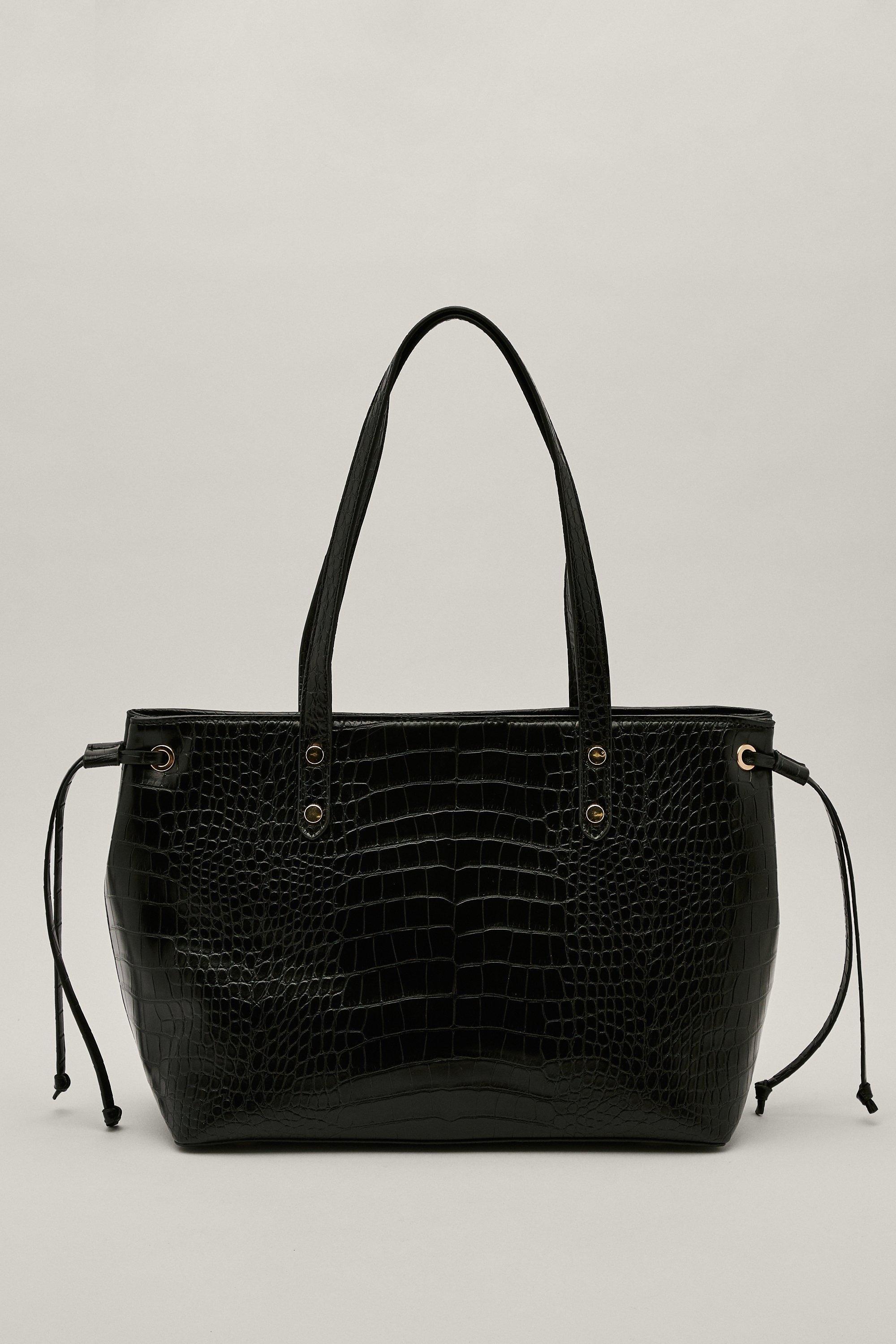 Recycled Faux Leather Croc Effect Day Bag