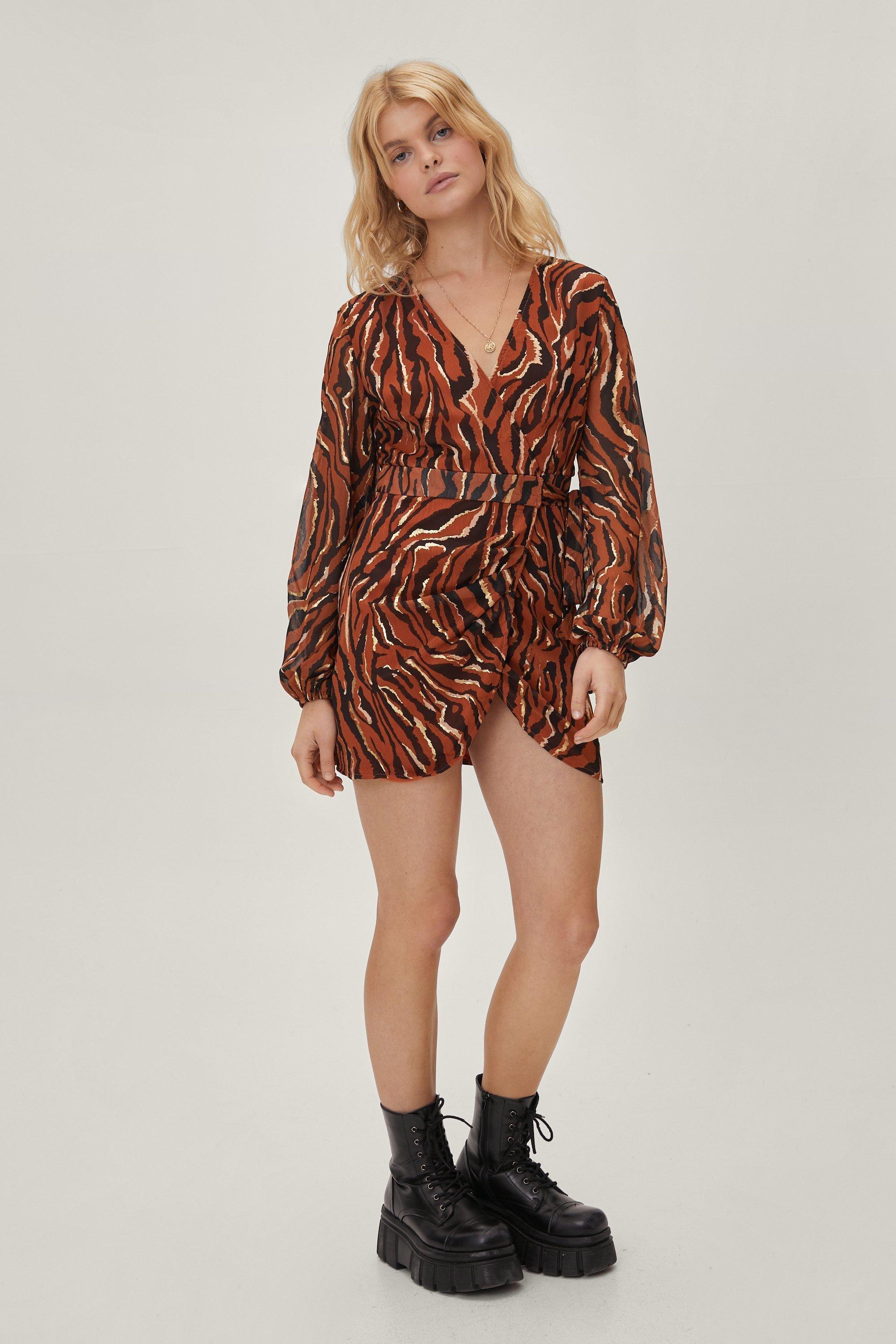 boohoo tiger dress