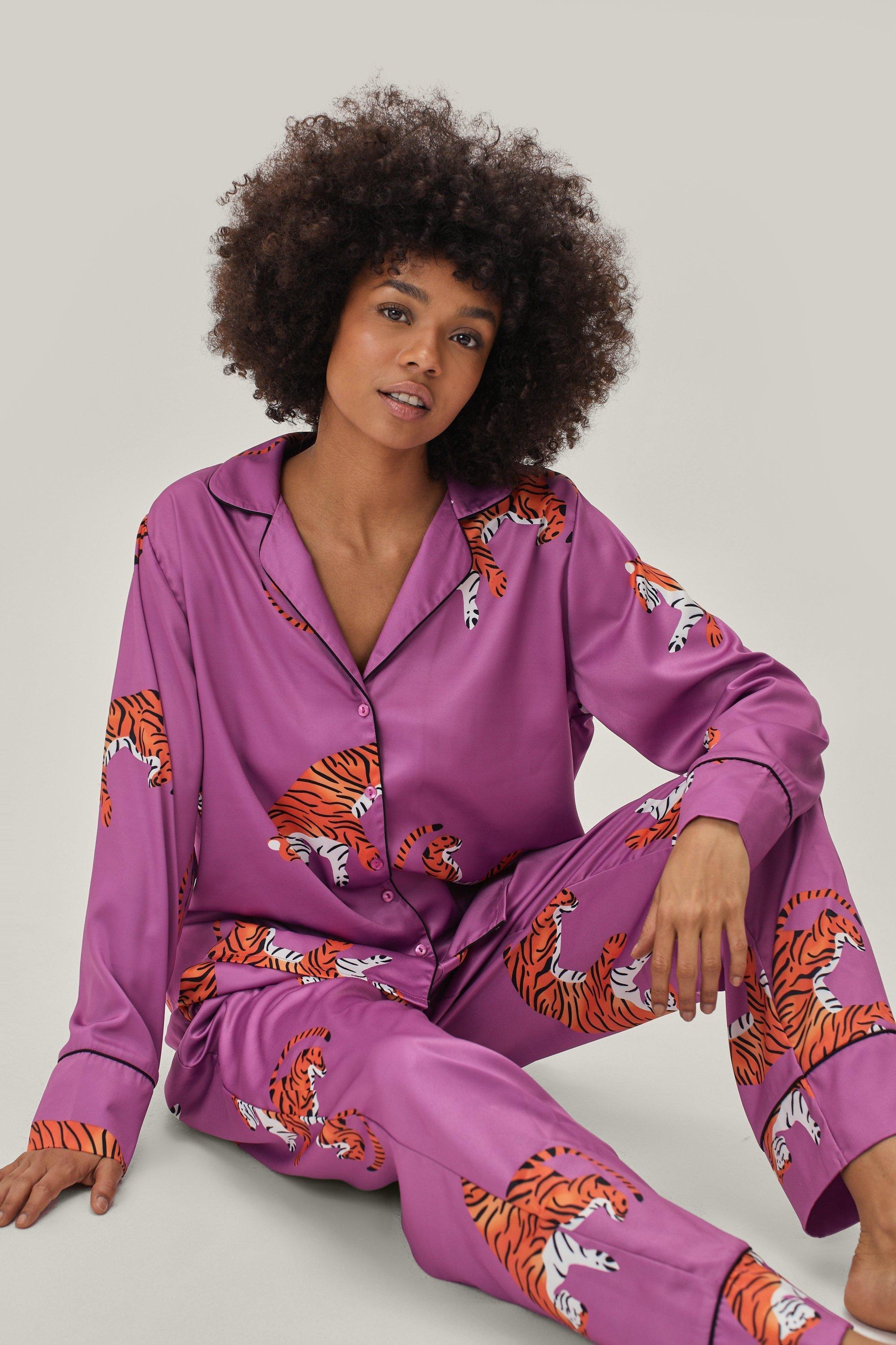 Satin tiger pajamas sale