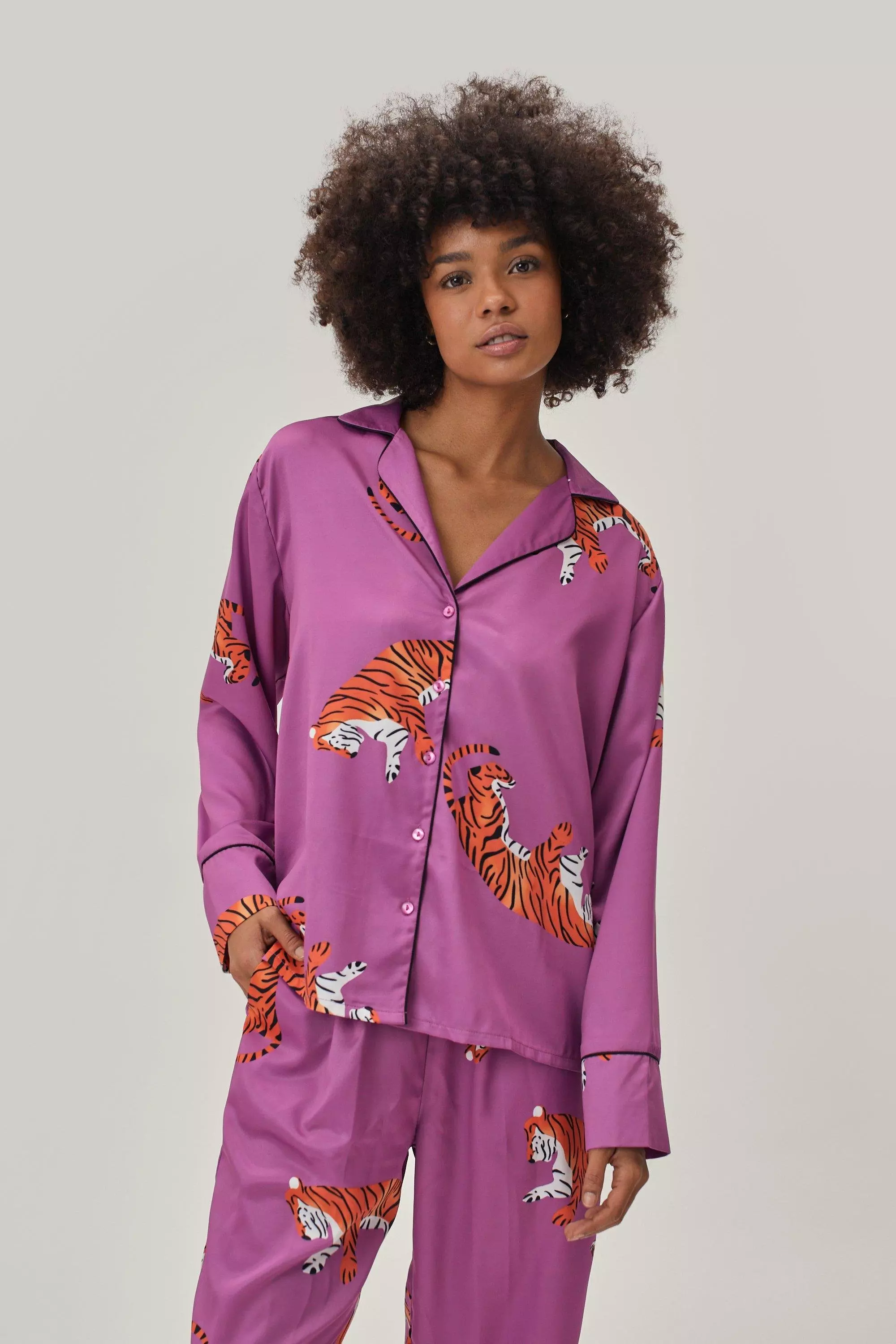 Satin discount tiger pyjamas