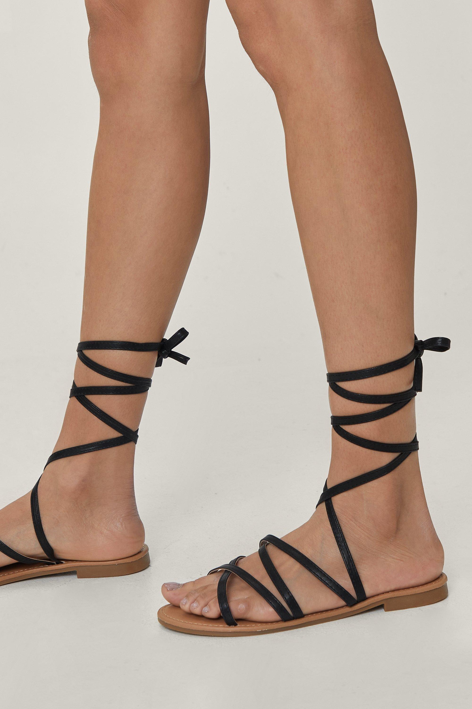 Strappy up the leg sandals hot sale