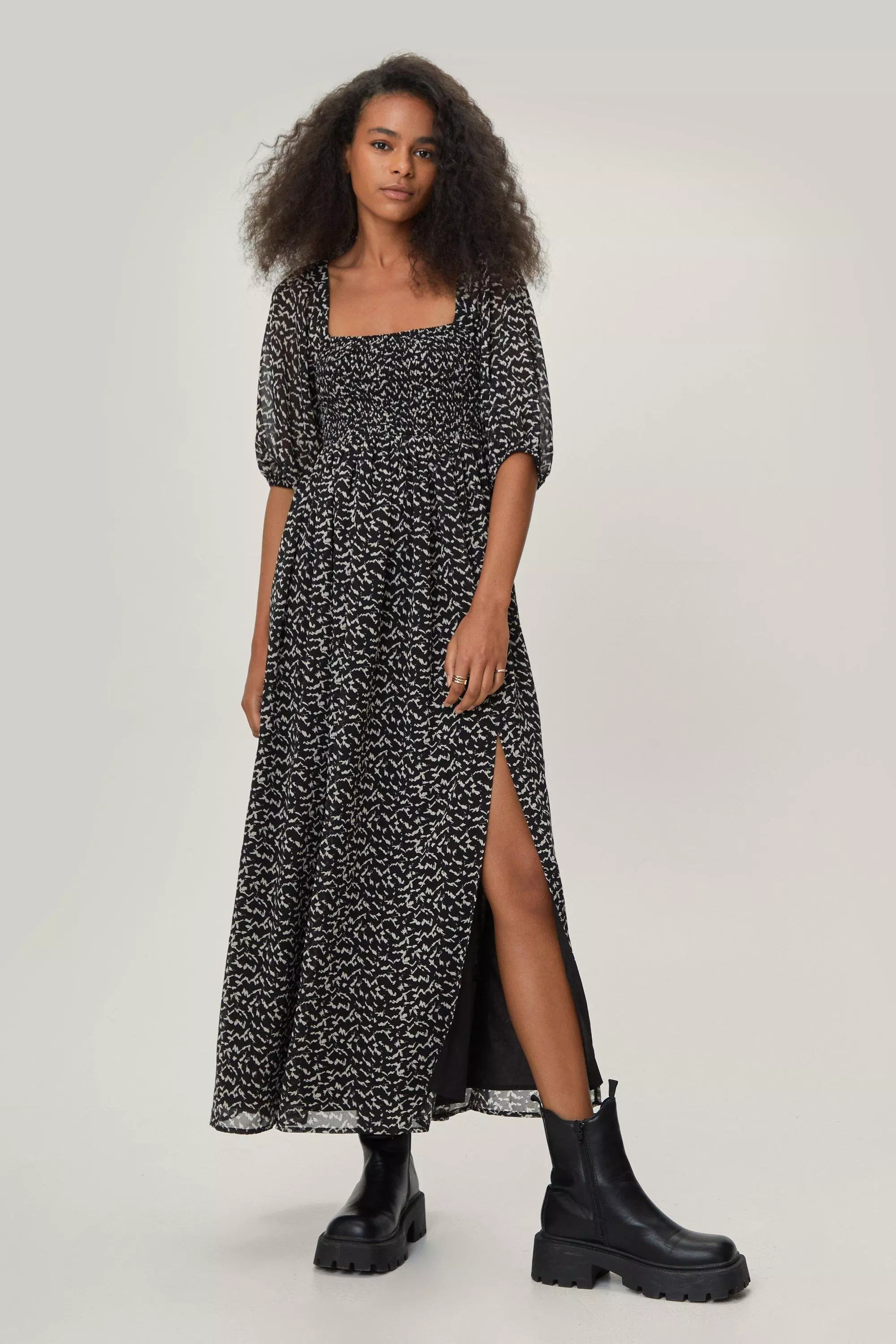 Boohoo shop monochrome dress